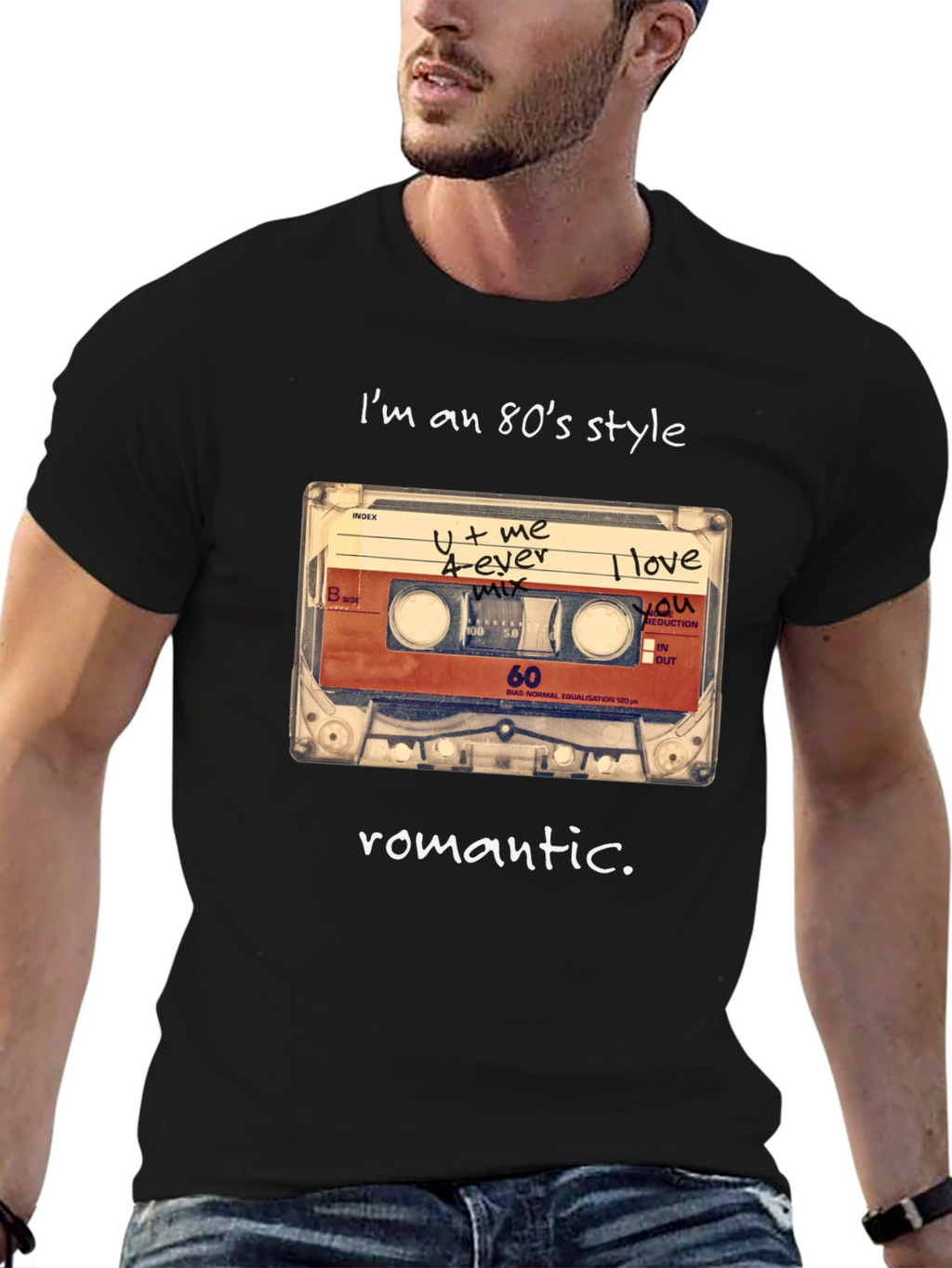 Romantic 80s Style Cassette Tape T-Shirt