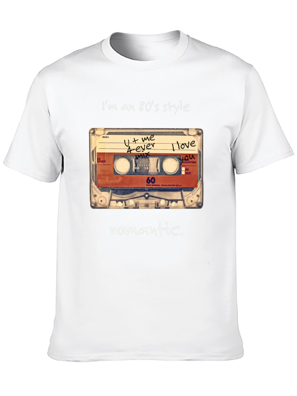 Romantic 80s Style Cassette Tape T-Shirt