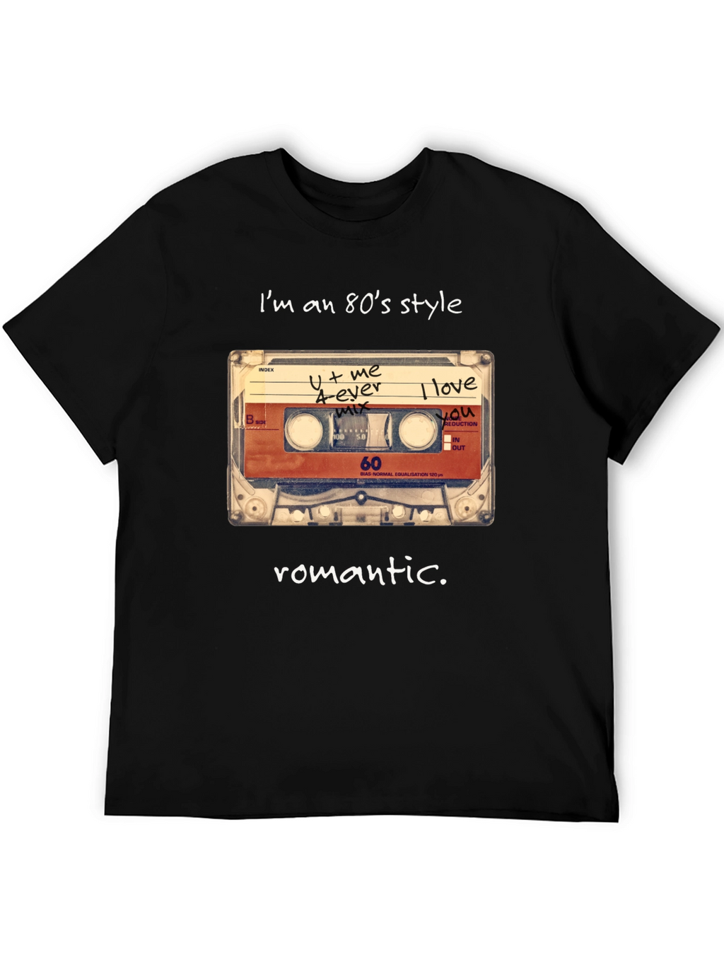 Romantic 80s Style Cassette Tape T-Shirt