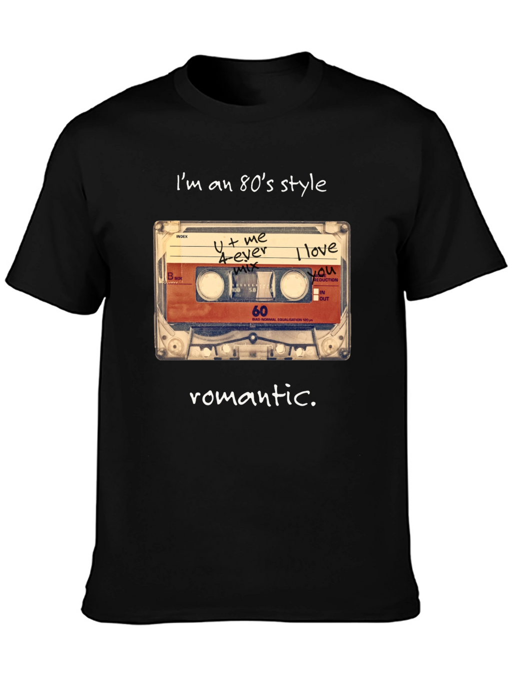 Romantic 80s Style Cassette Tape T-Shirt