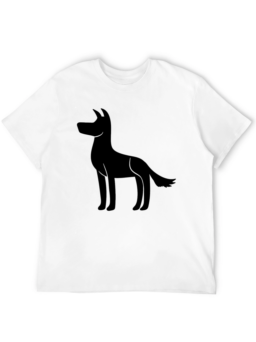 Mens Black T-shirt with Dog Silhouette Graphic Tee