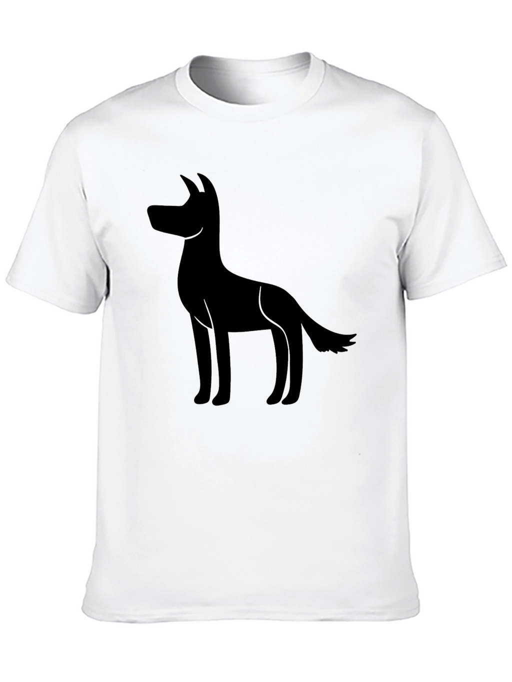 Mens Black T-shirt with Dog Silhouette Graphic Tee