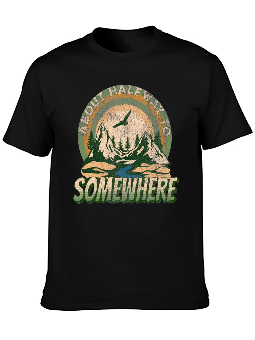 About Halfway To Somewhere Graphic Tee - Black