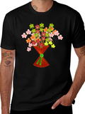 Floral Bouquet Graphic T-Shirt - Stylish Mens Tee