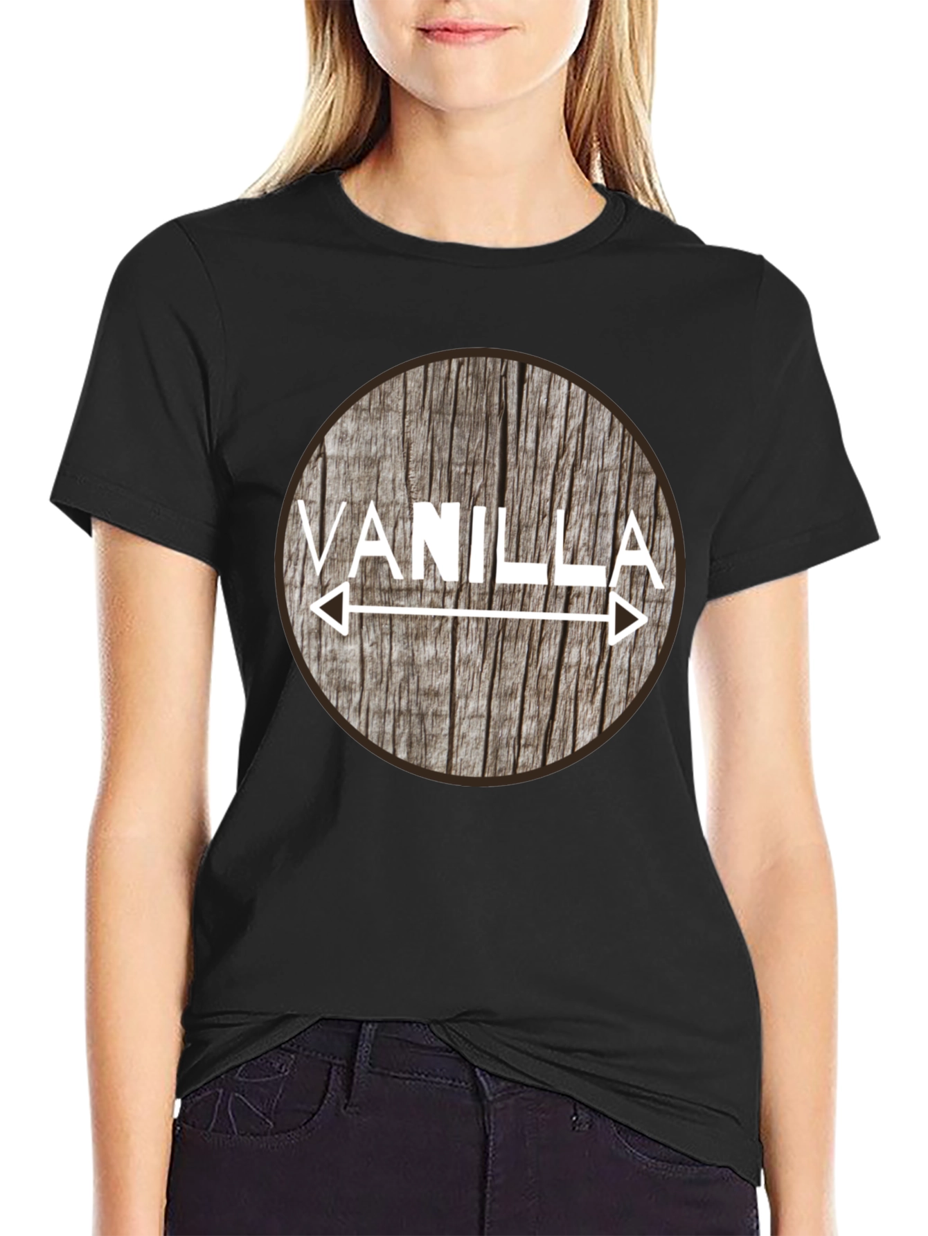 Vanilla Arrow Graphic Tee - Black Cotton Blend