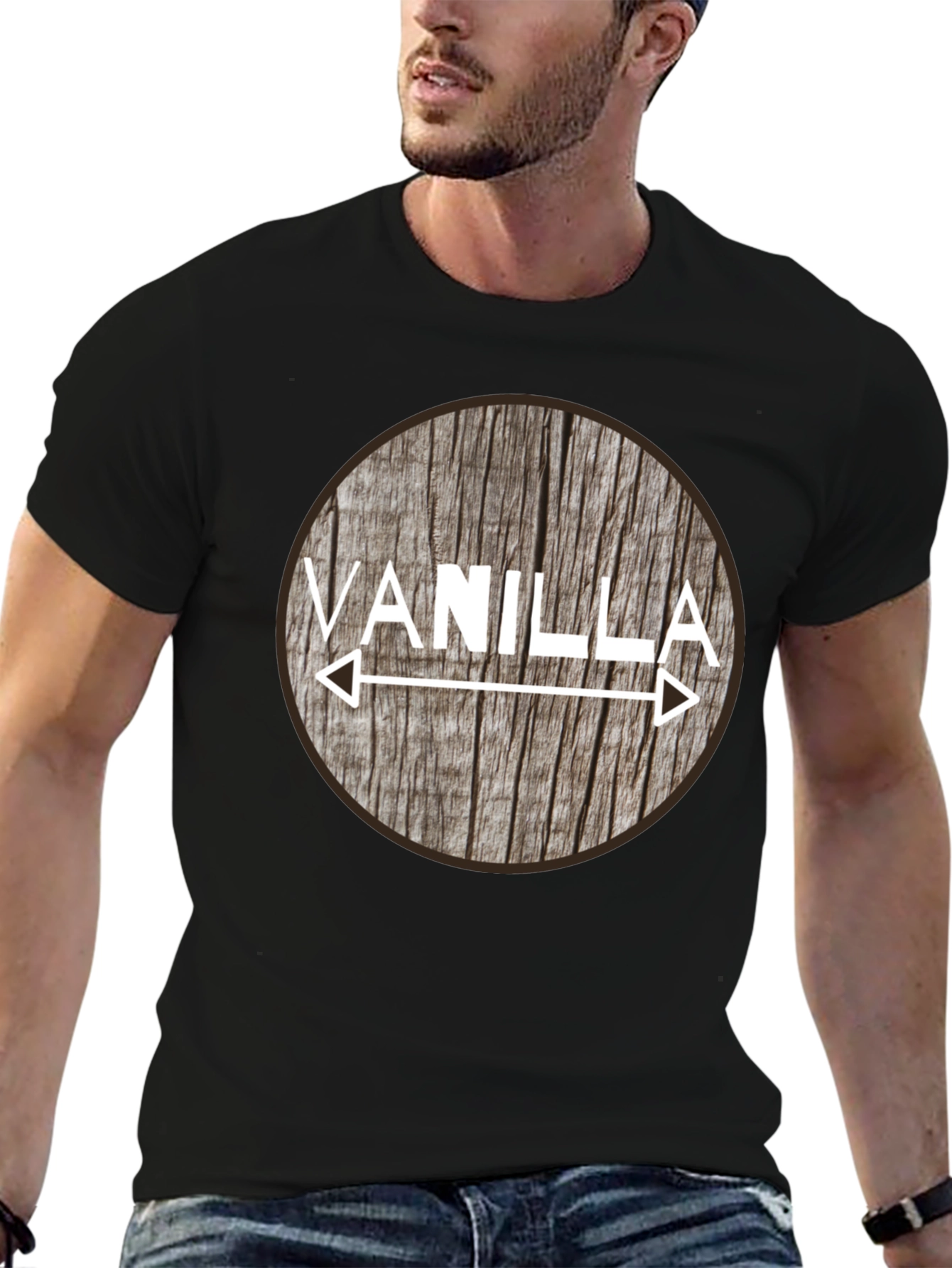 Vanilla Arrow Graphic Tee - Black Cotton Blend