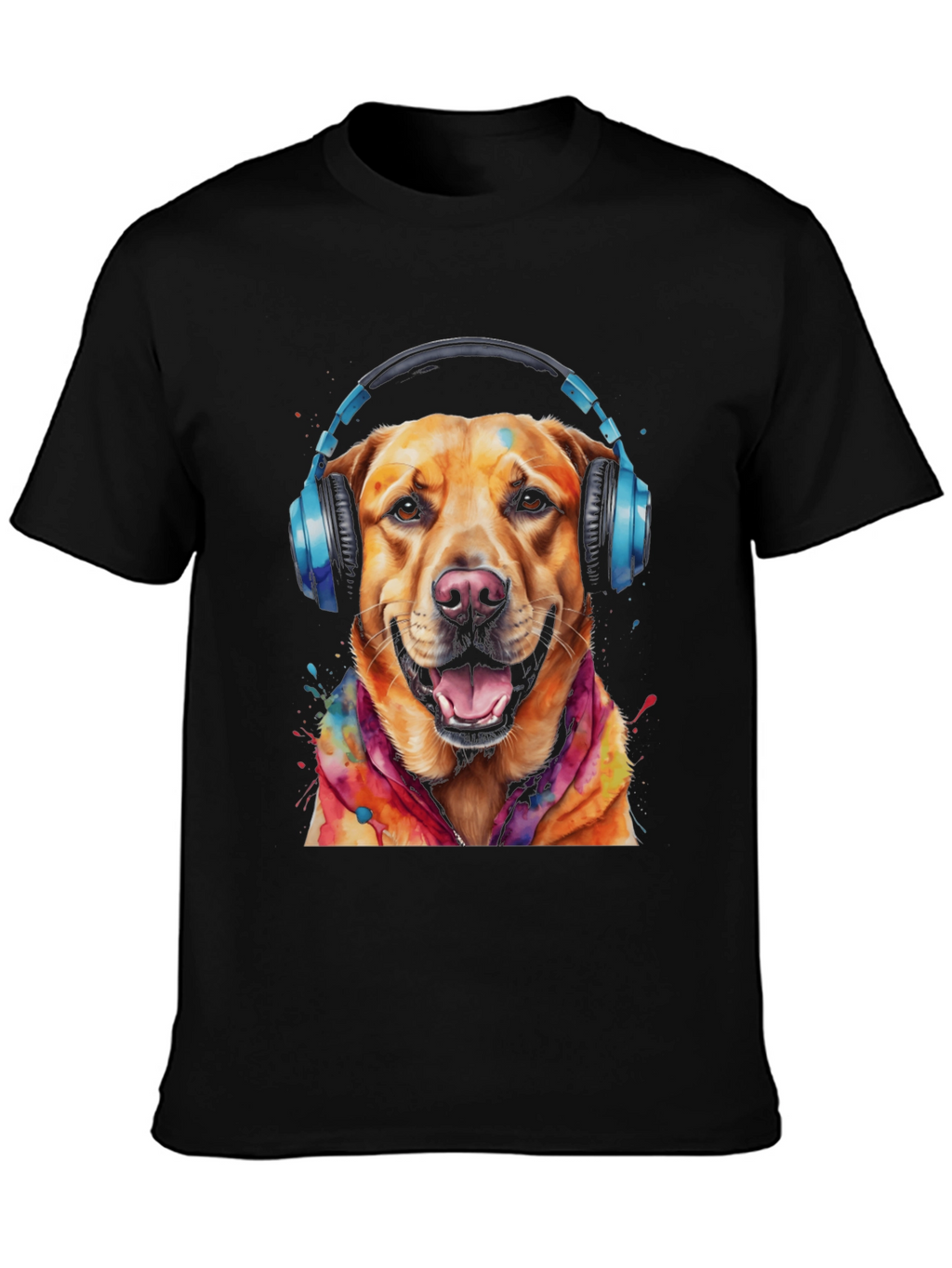 Dog with Headphones Graphic Tee