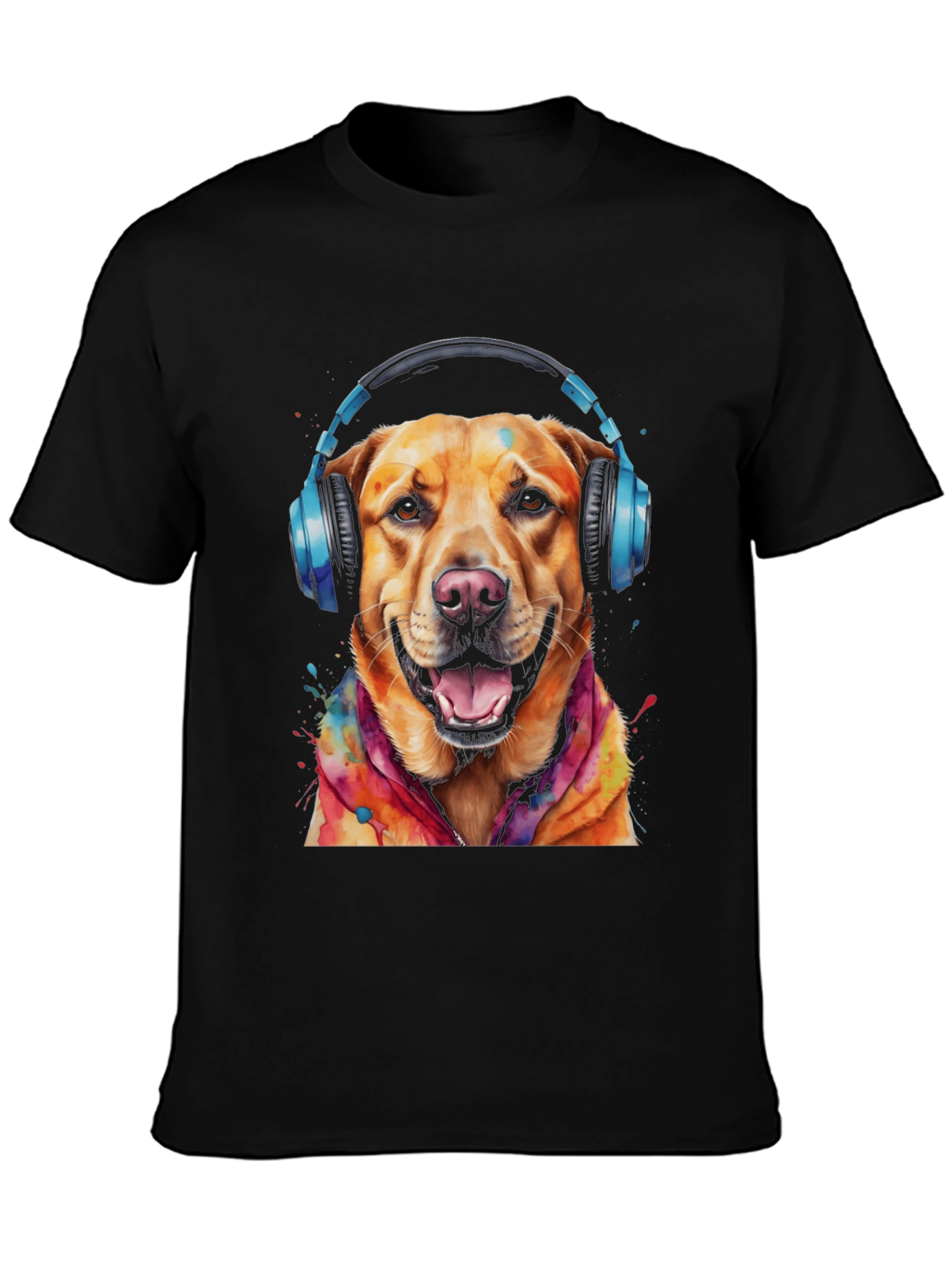 Dog with Headphones Graphic Tee