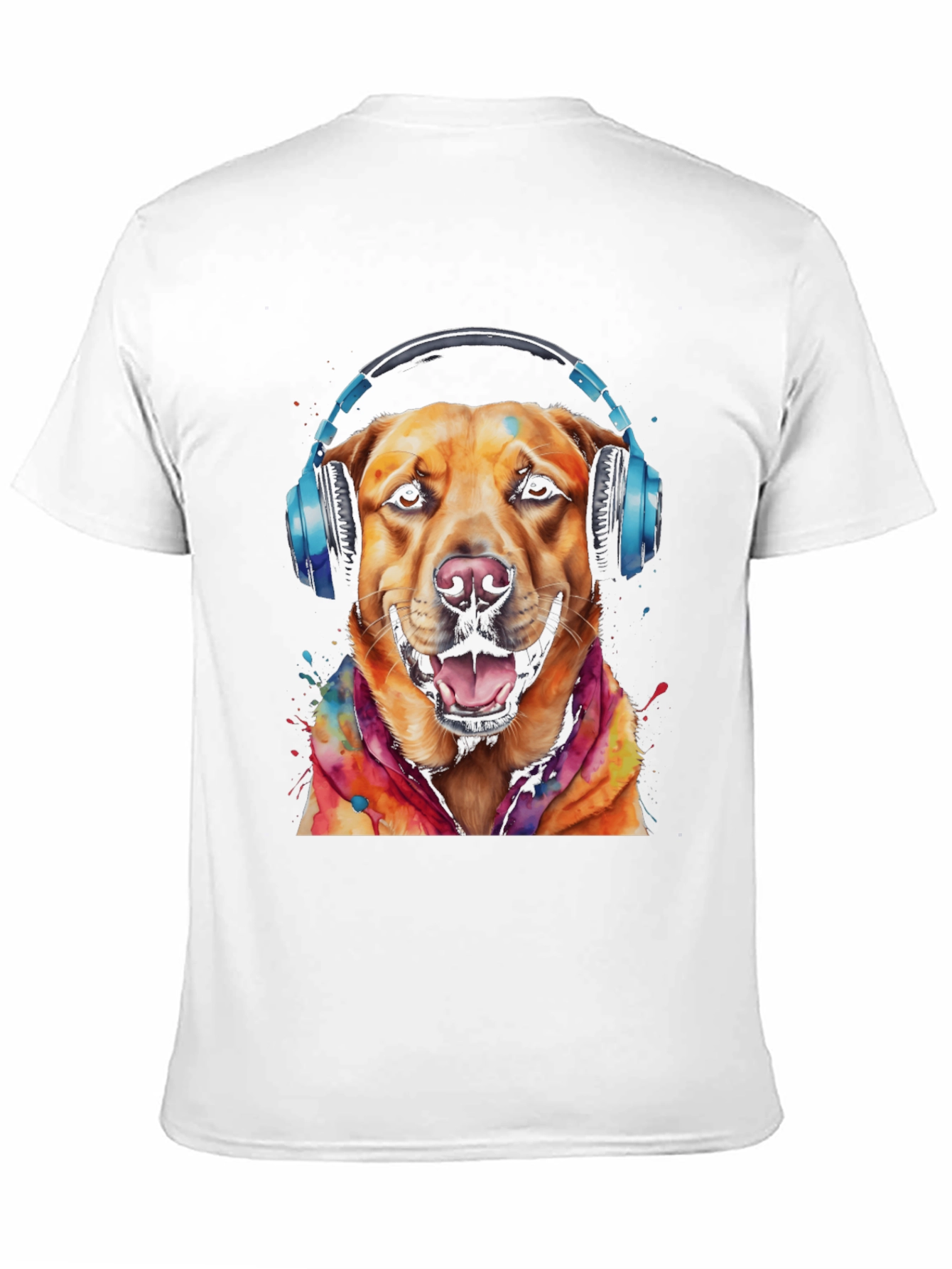 Dog with Headphones Graphic Tee