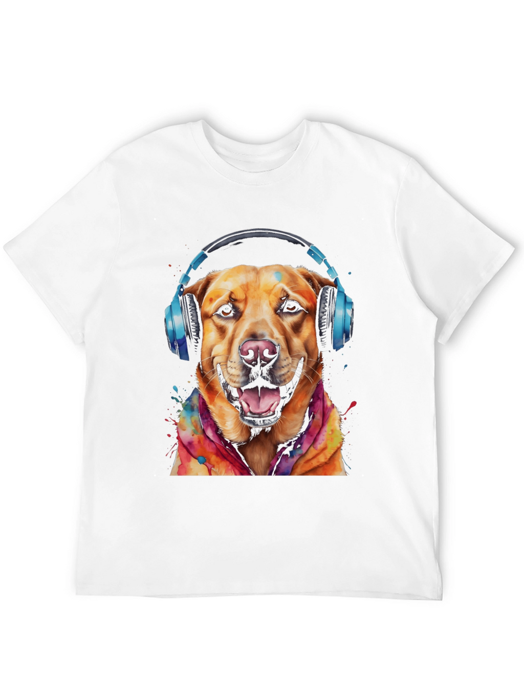 Dog with Headphones Graphic Tee
