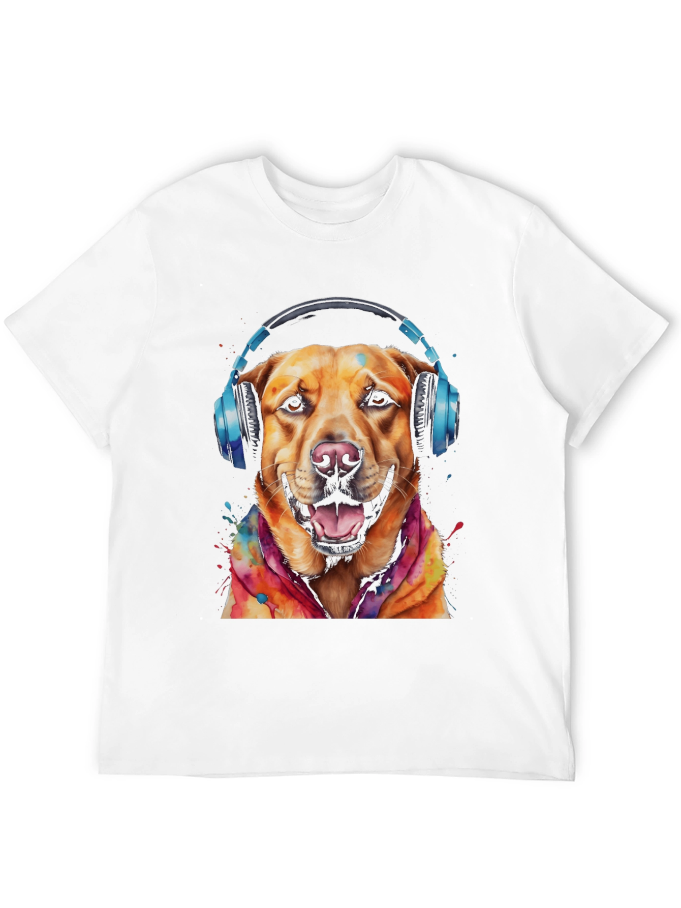Dog with Headphones Graphic Tee