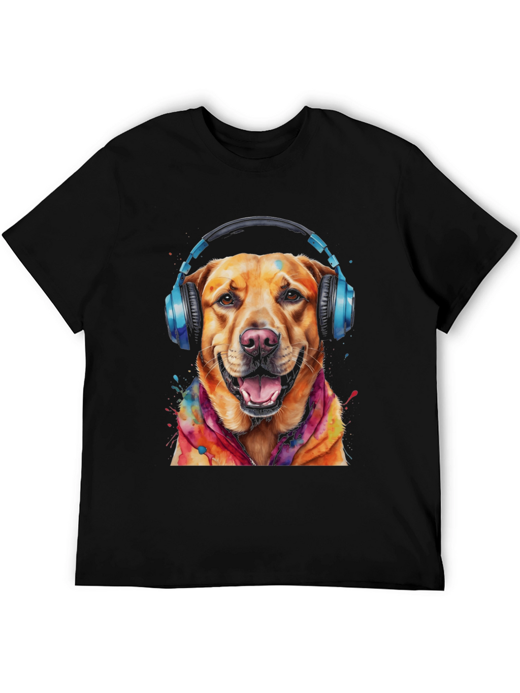 Dog with Headphones Graphic Tee