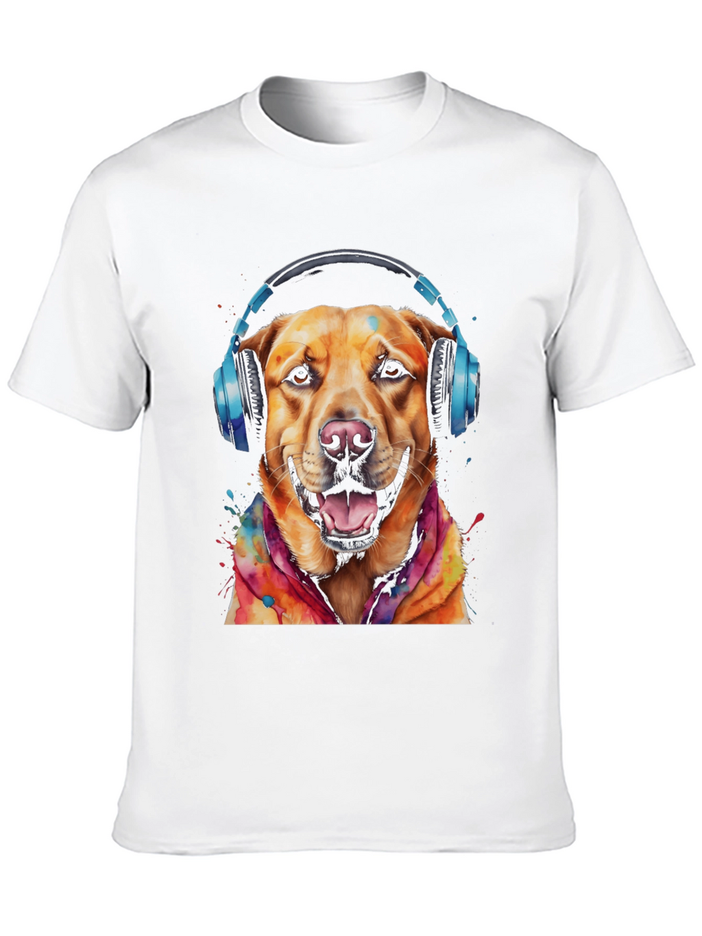 Dog with Headphones Graphic Tee