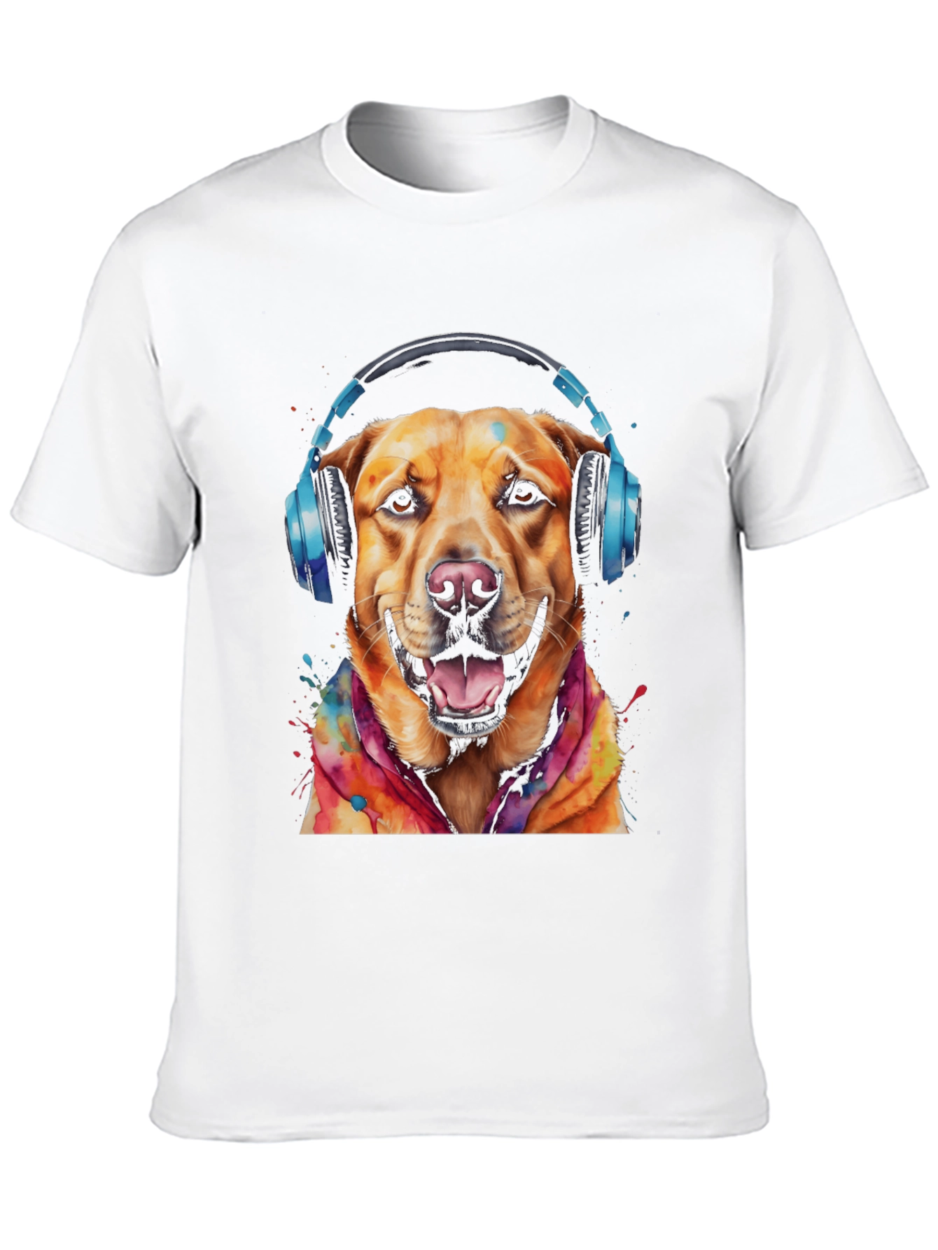 Dog with Headphones Graphic Tee