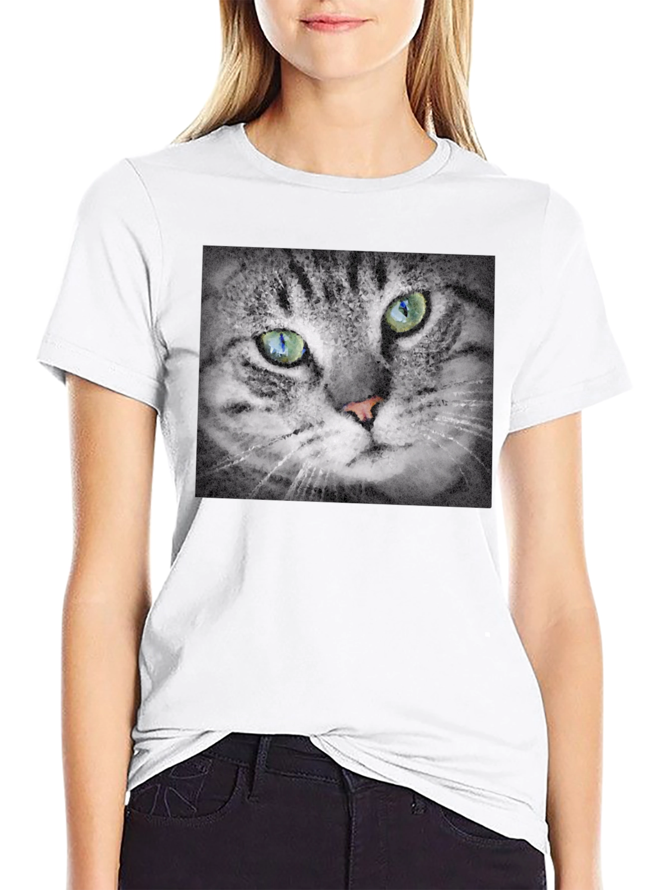 Cat Portrait Graphic T-Shirt
