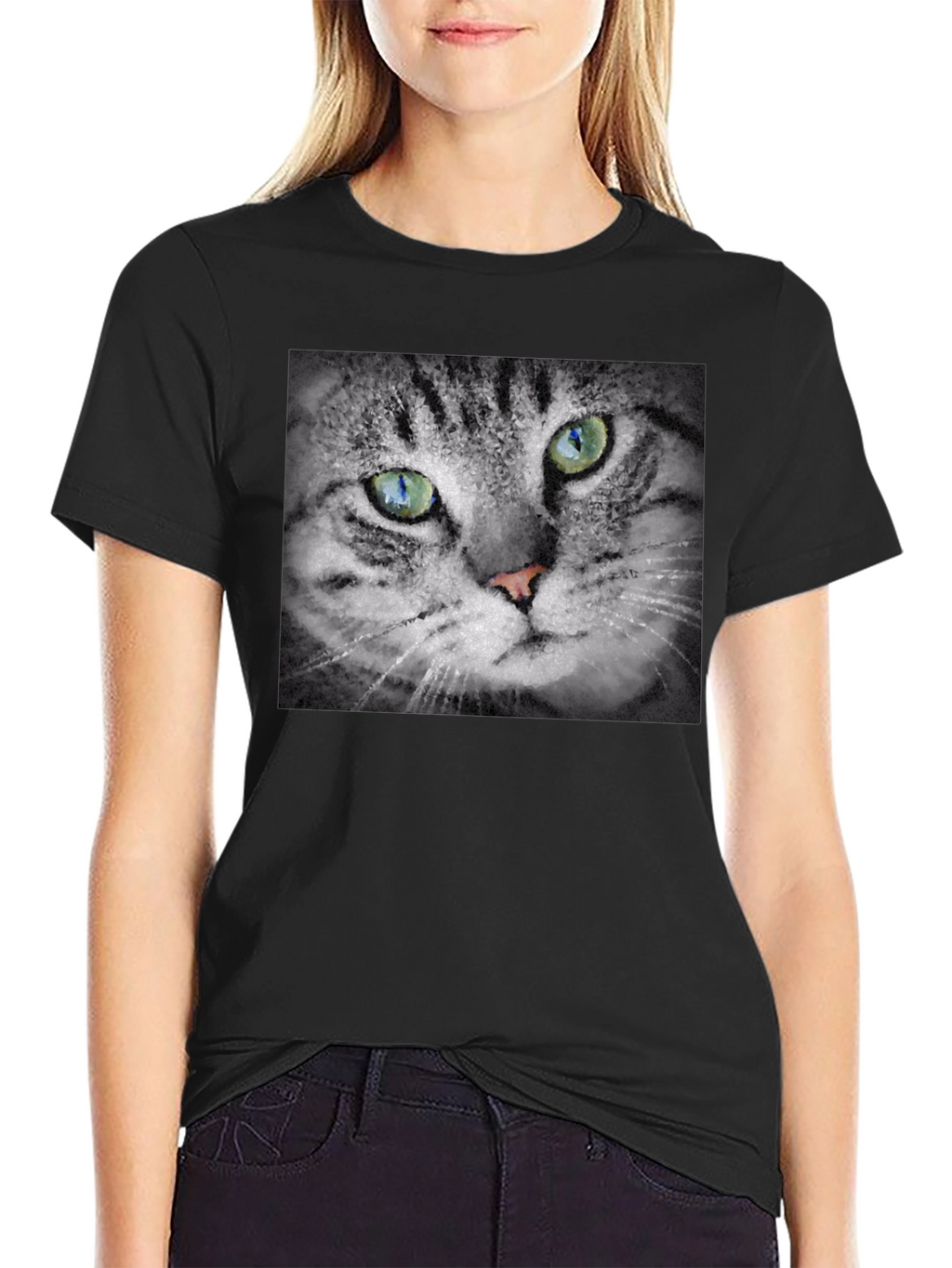 Cat Portrait Graphic T-Shirt