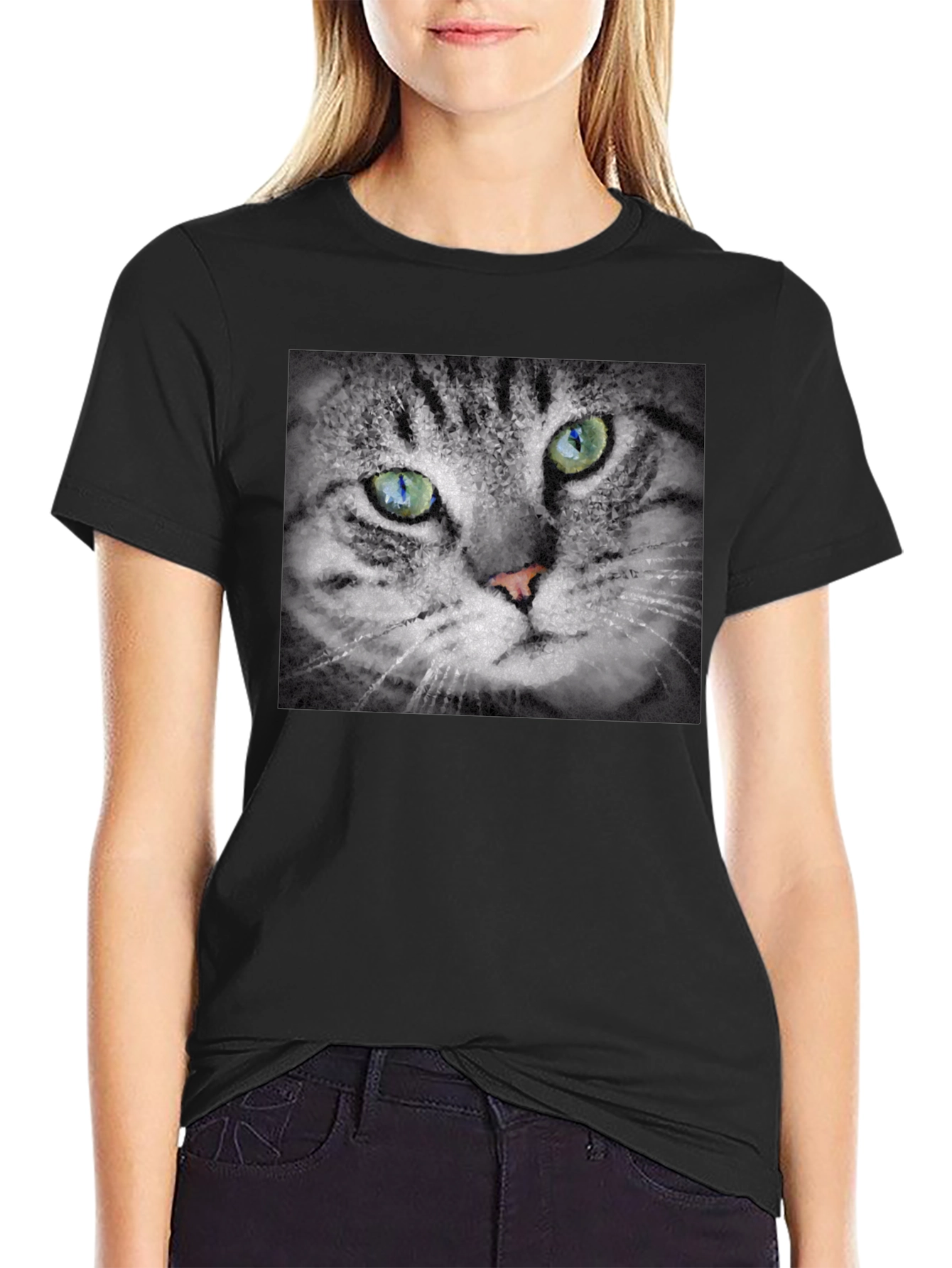 Cat Portrait Graphic T-Shirt