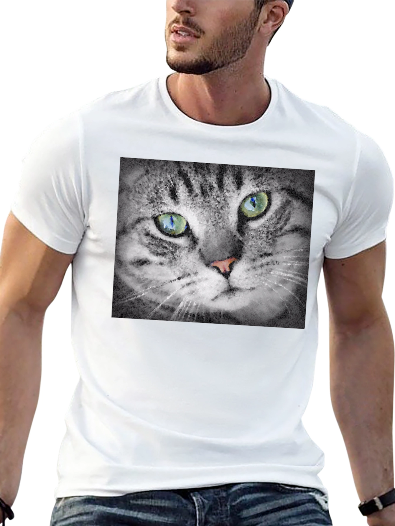 Cat Portrait Graphic T-Shirt