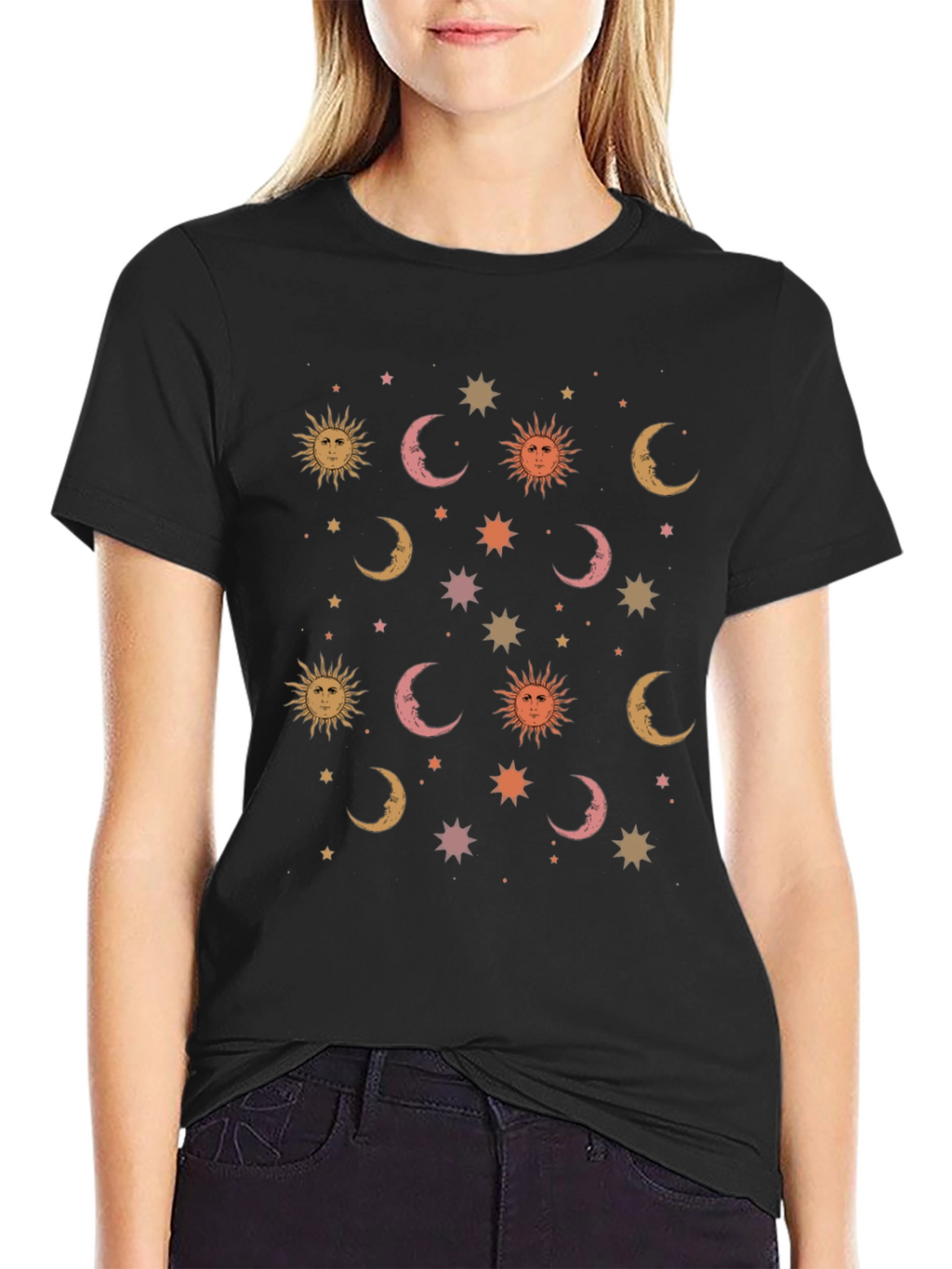 Celestial Dreams T-Shirt - Sun Moon and Stars