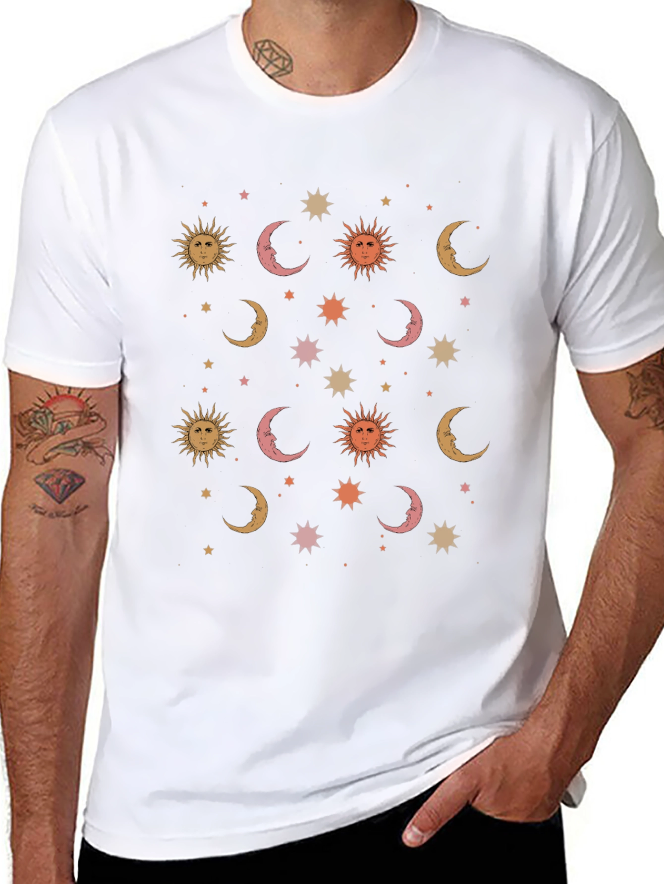 Celestial Dreams T-Shirt - Sun Moon and Stars