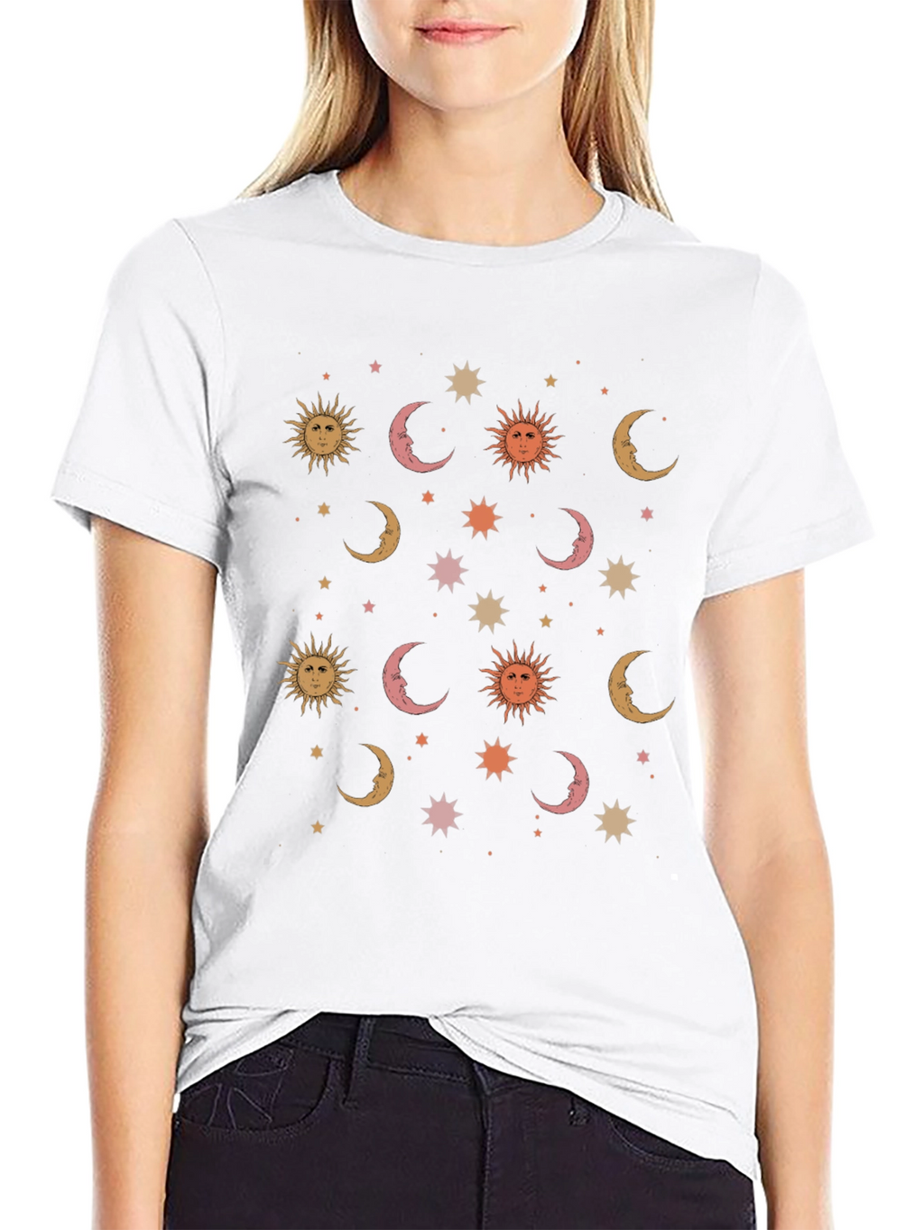 Celestial Dreams T-Shirt - Sun Moon and Stars