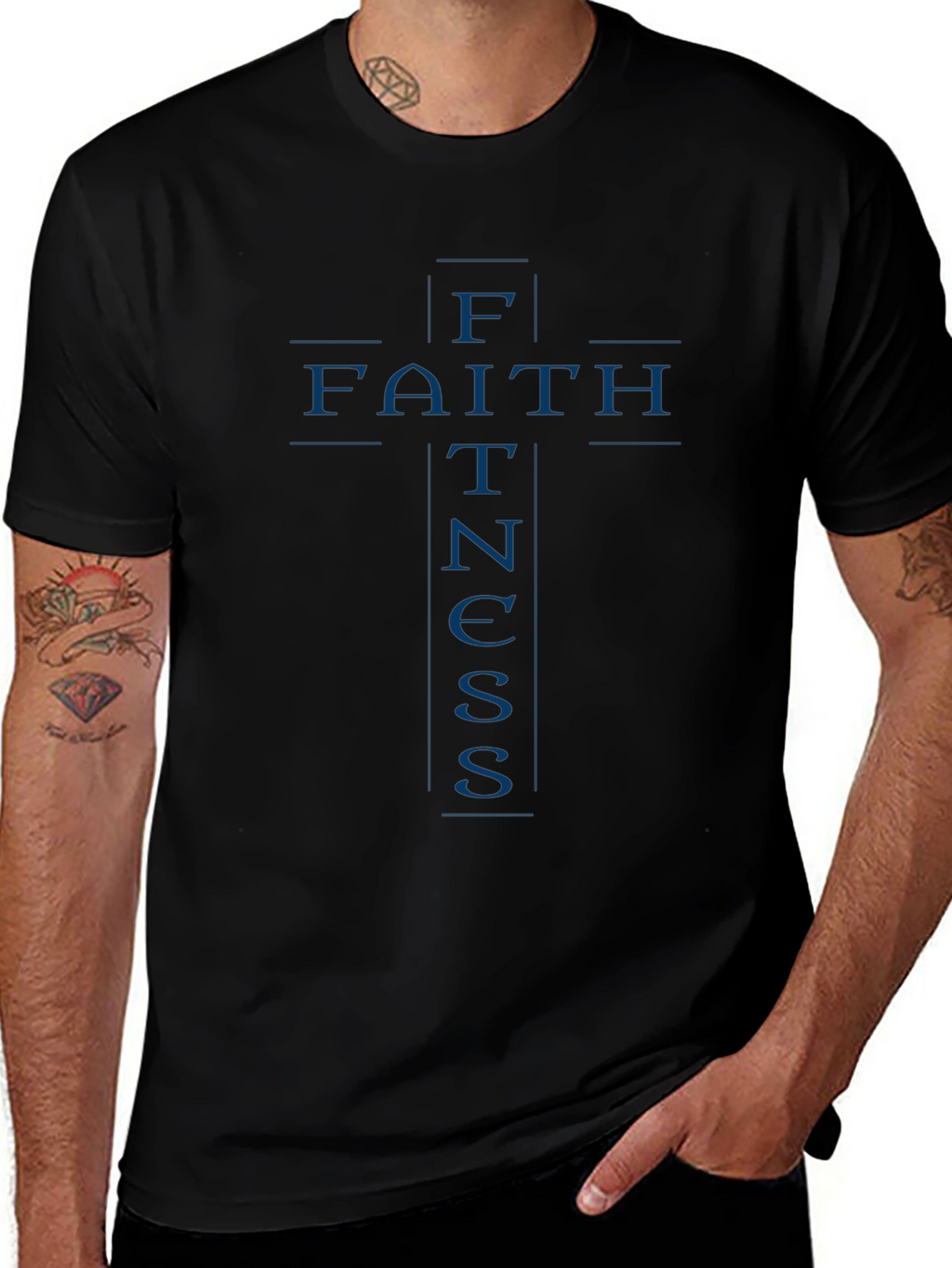 Faith Fitness Graphic T-Shirt - Christian Workout Apparel