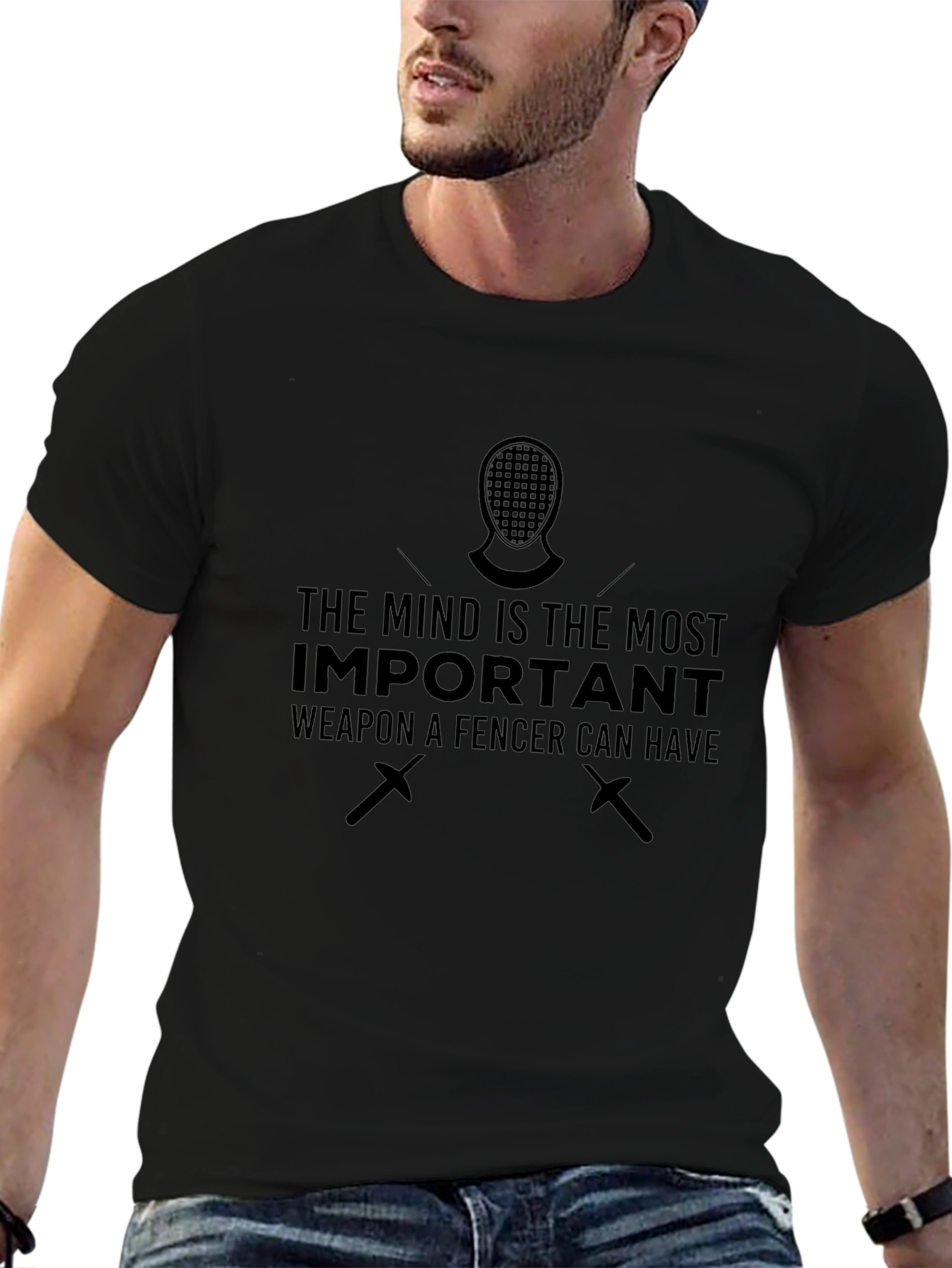 Fencer Mindset Graphic Tee - Black Cotton T-Shirt