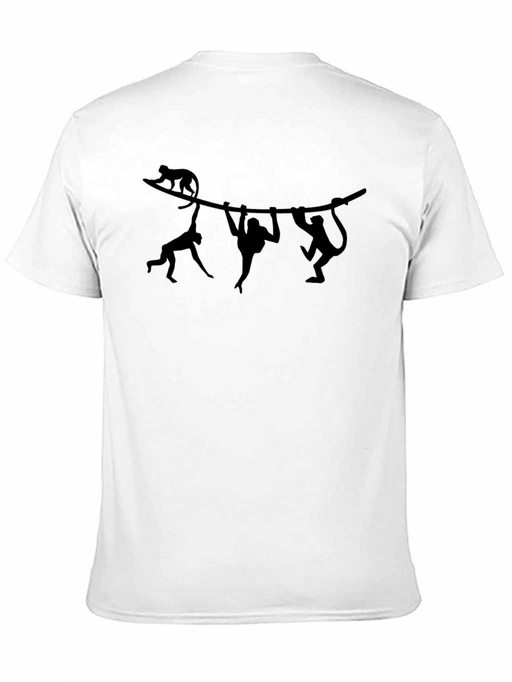 Monkey Silhouette Graphic Print Black T-Shirt