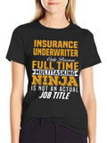Insurance Underwriter Multitasking Ninja Graphic T-Shirt