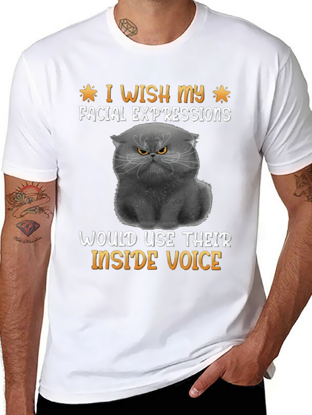 Grumpy Cat T-Shirt: Inside Voice Humor Tee