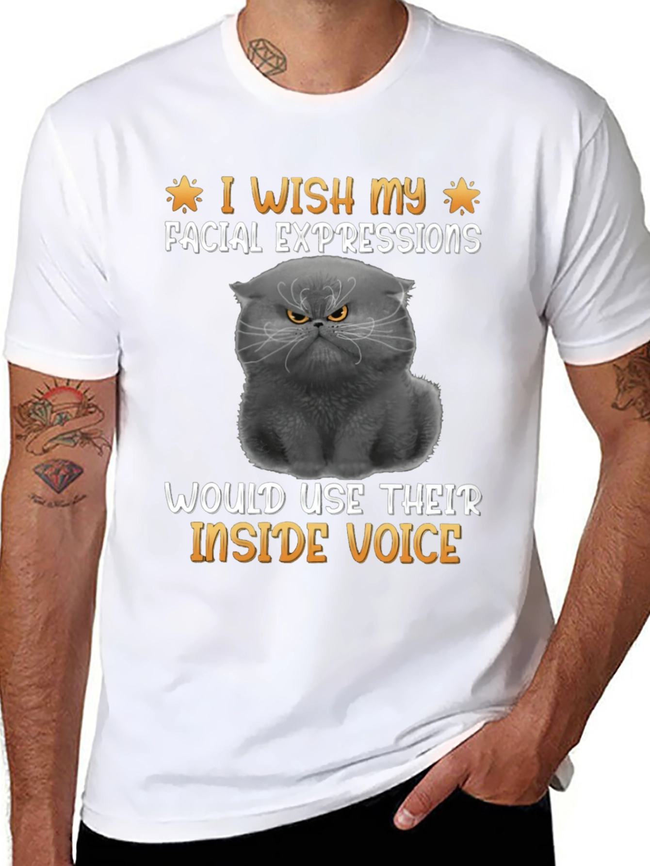 Grumpy Cat T-Shirt: Inside Voice Humor Tee