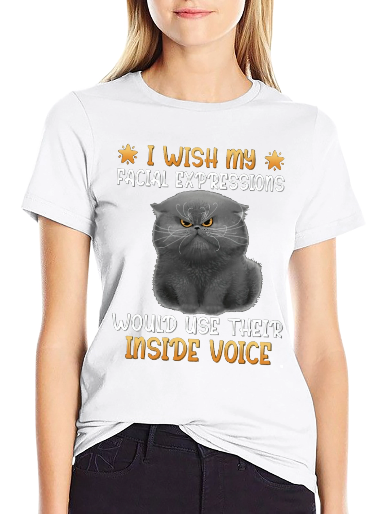 Grumpy Cat T-Shirt: Inside Voice Humor Tee