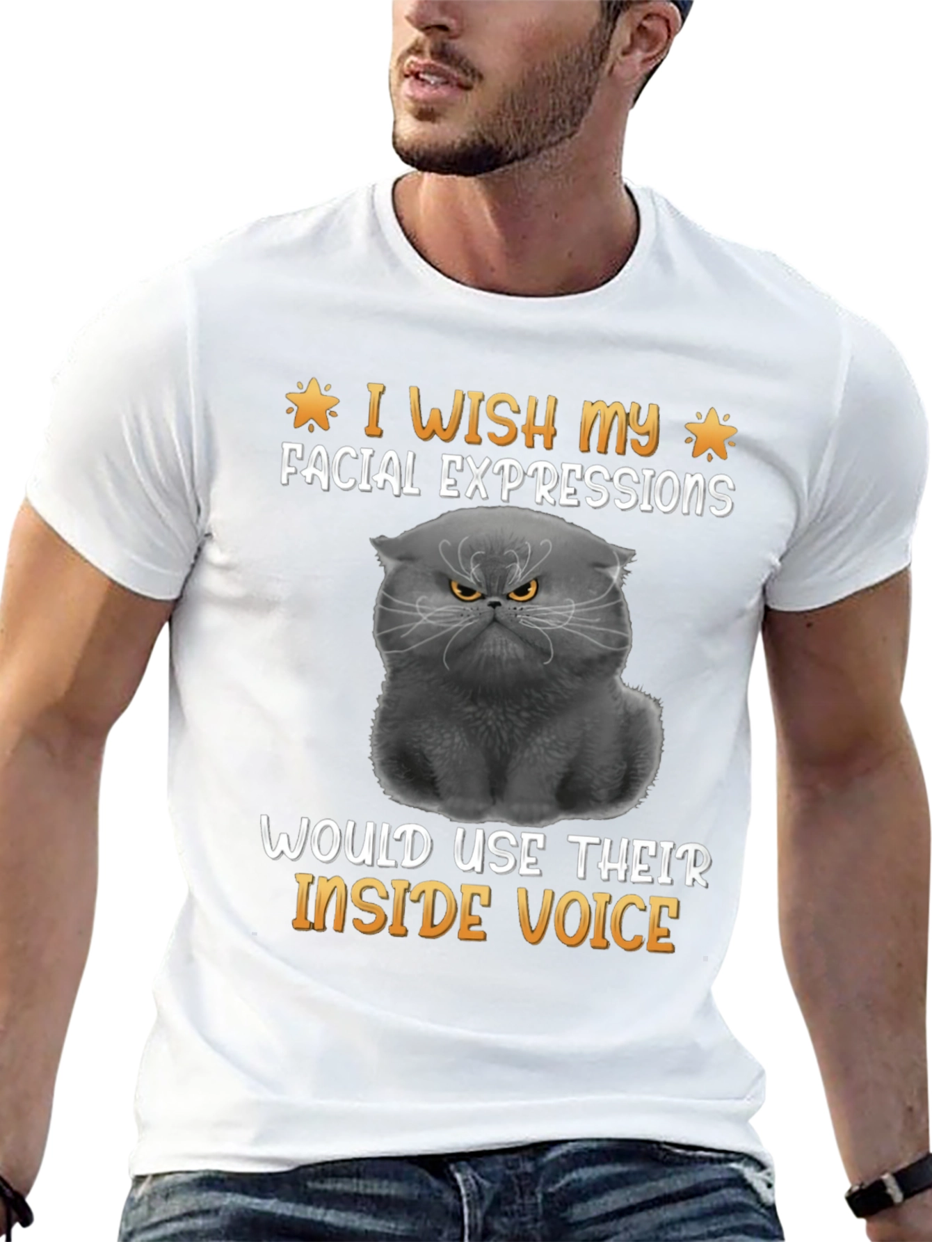 Grumpy Cat T-Shirt: Inside Voice Humor Tee