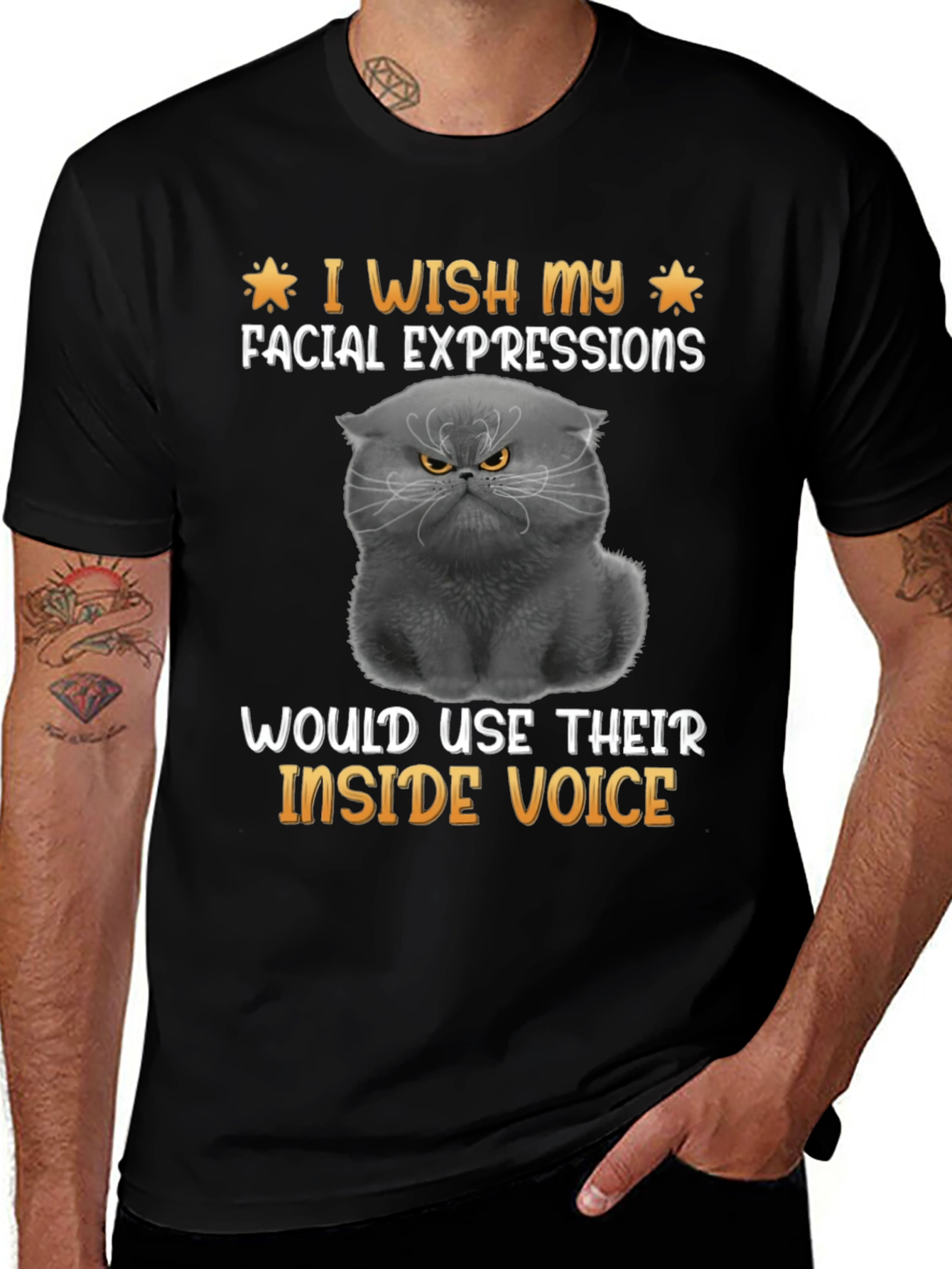 Grumpy Cat T-Shirt: Inside Voice Humor Tee