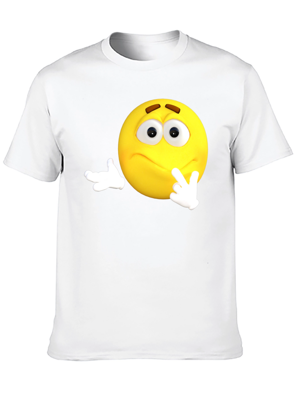 Thinking Emoji Black T-Shirt