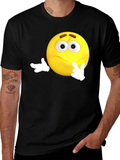 Thinking Emoji Black T-Shirt