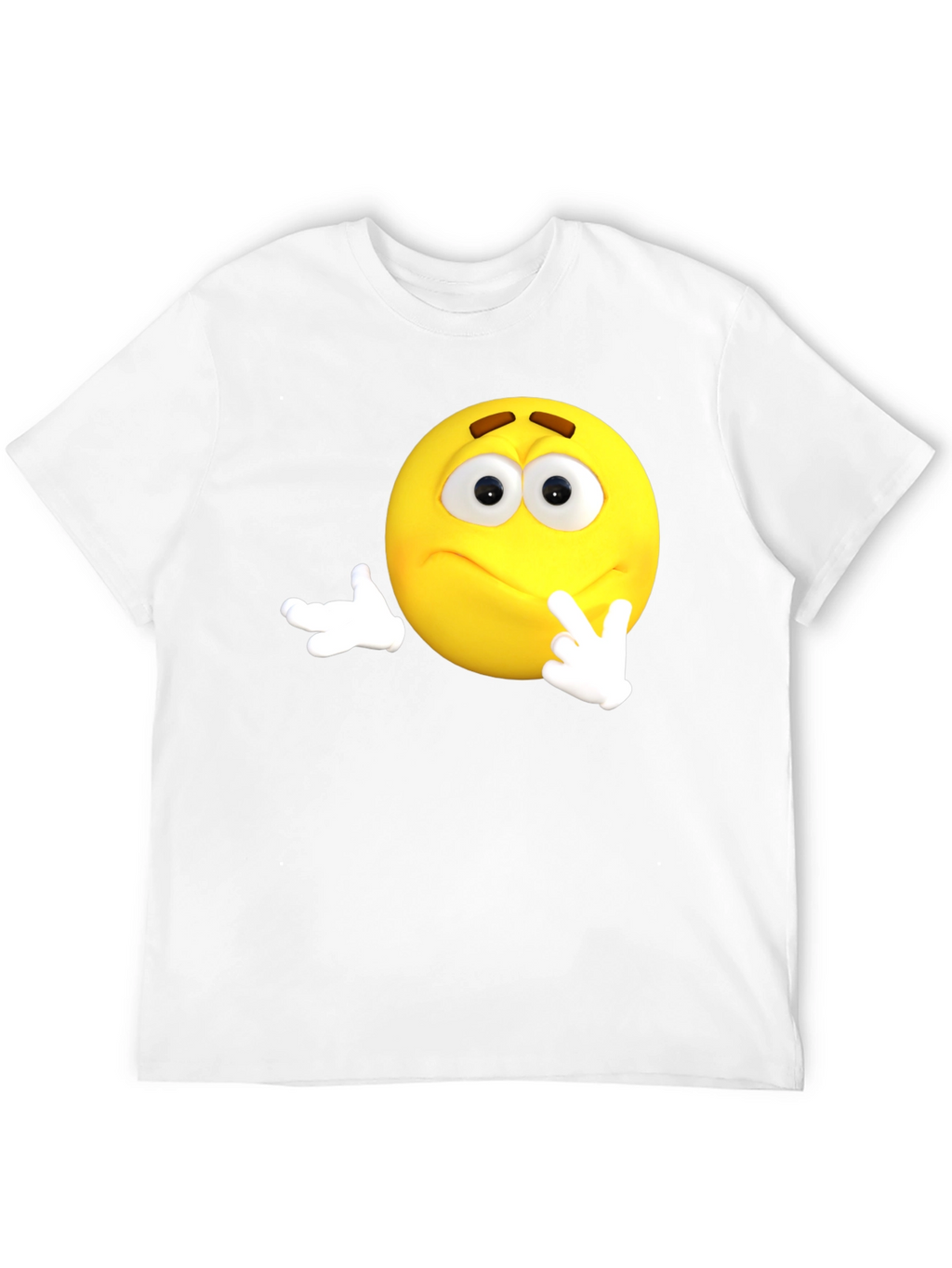Thinking Emoji Black T-Shirt