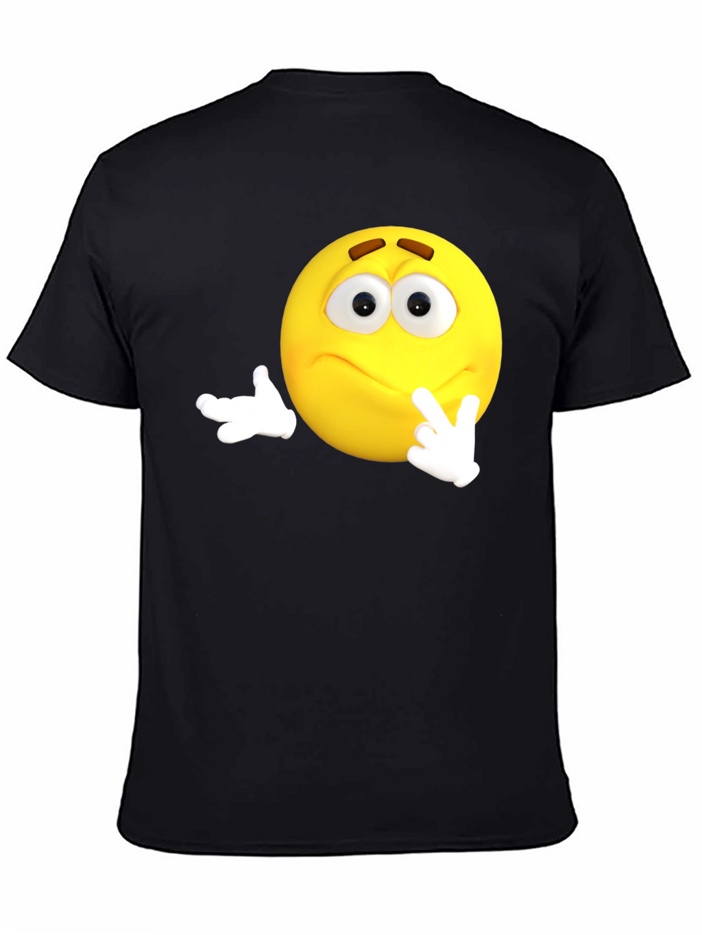 Thinking Emoji Black T-Shirt