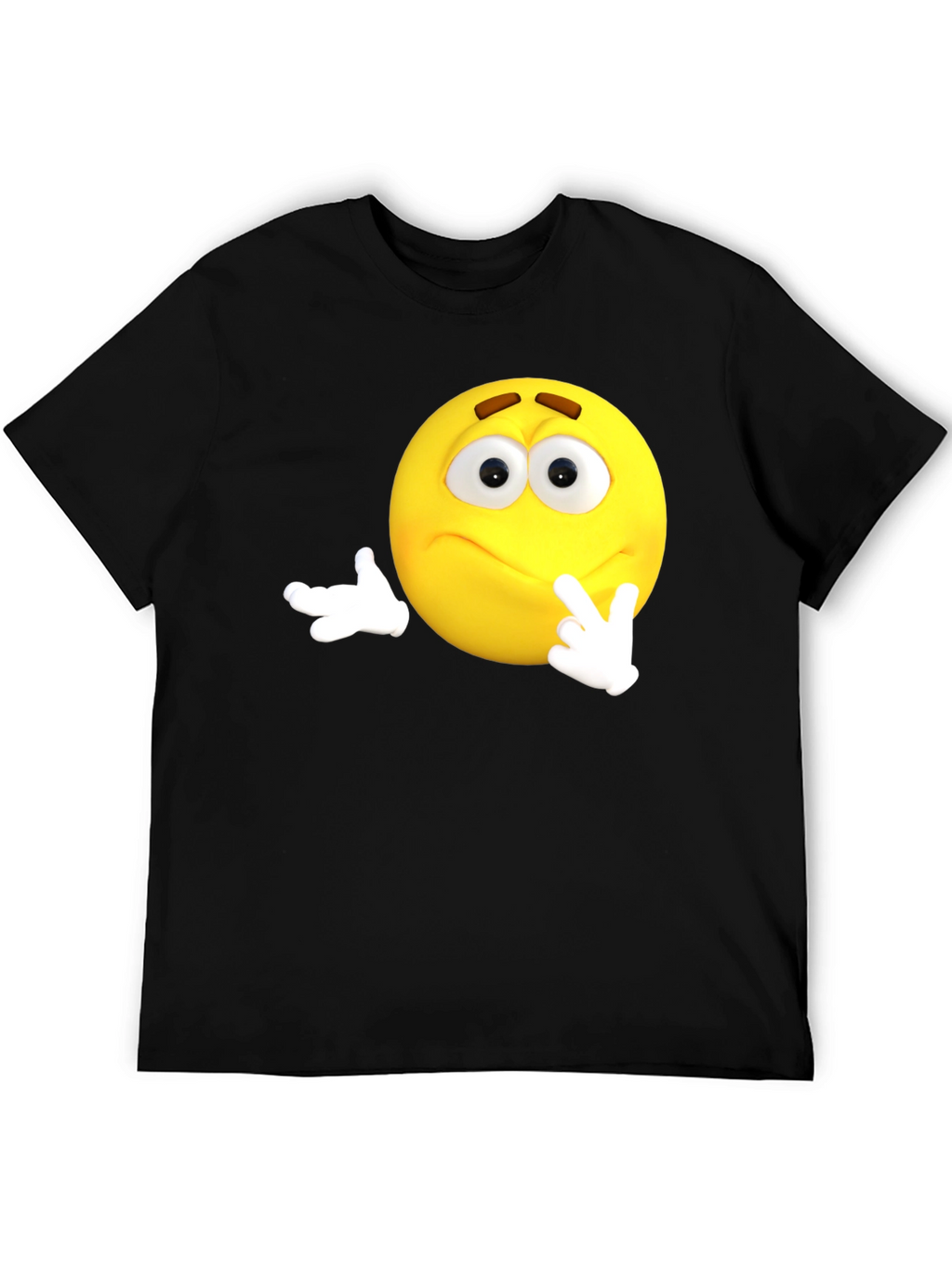 Thinking Emoji Black T-Shirt