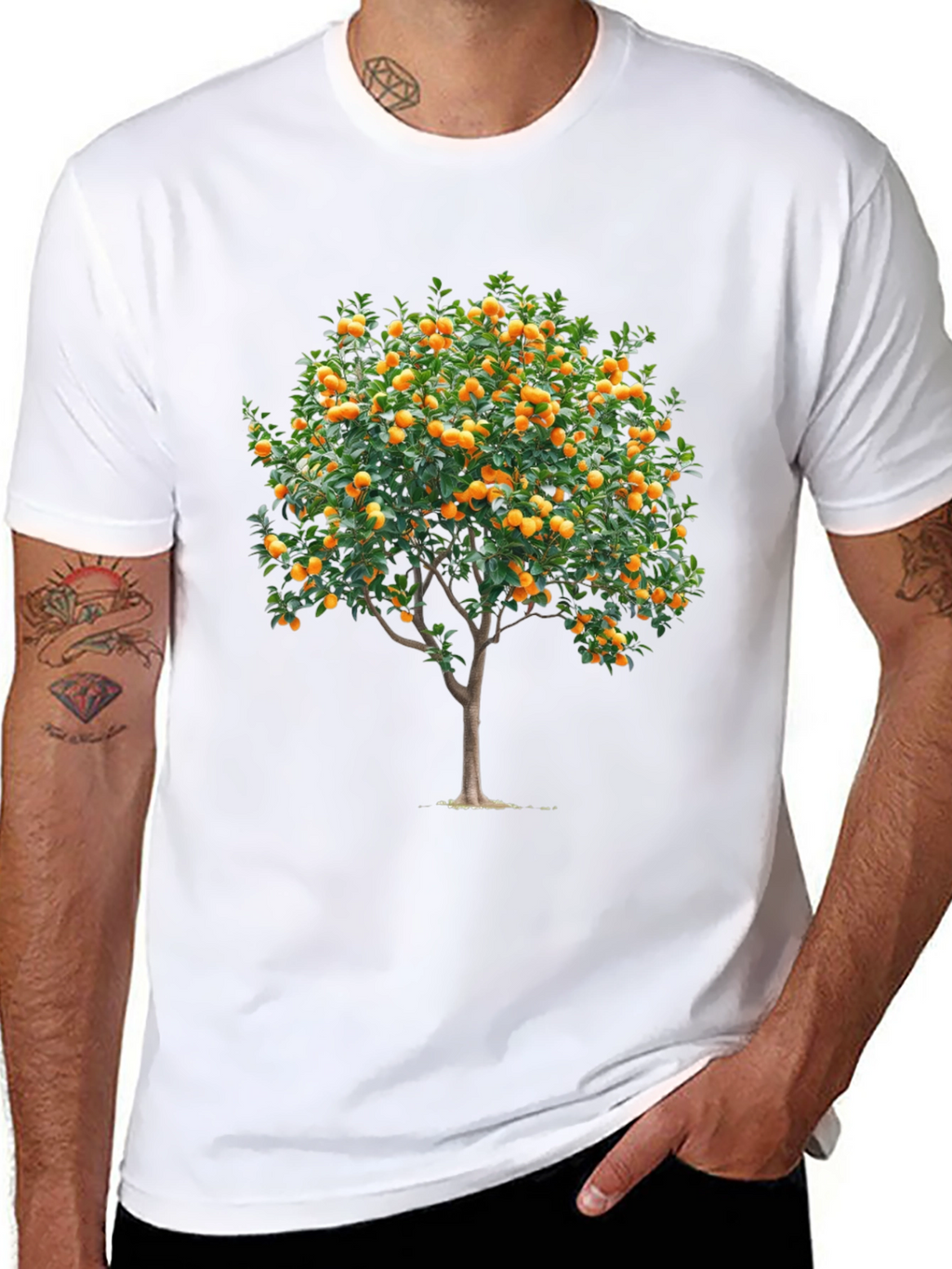 Orange Tree Graphic T-Shirt - Fruitful Style