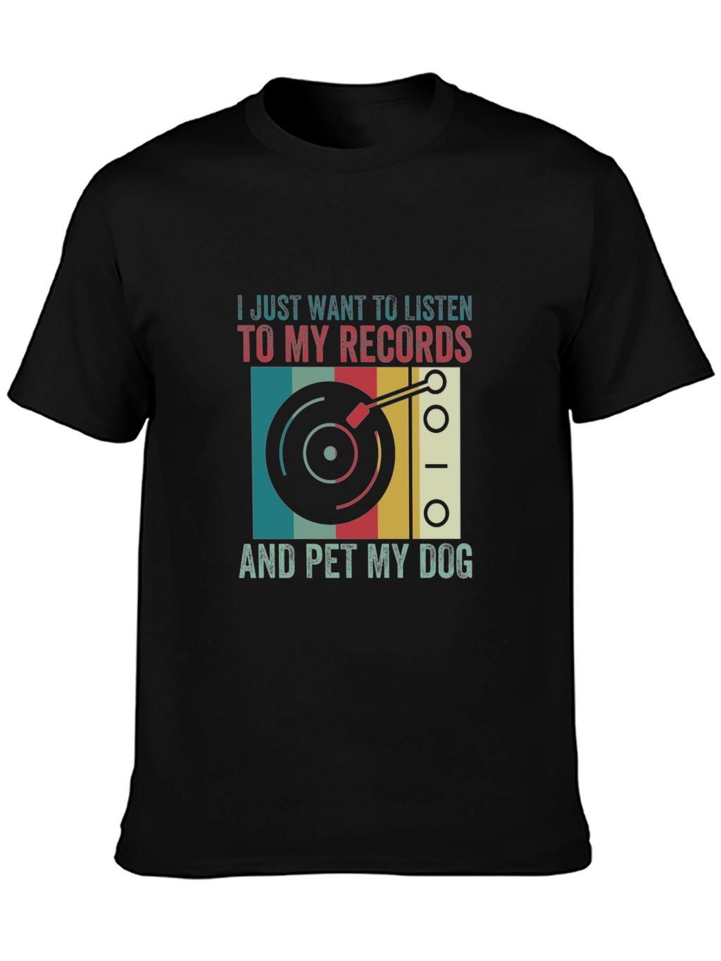 Retro Vinyl & Dog Lover T-Shirt