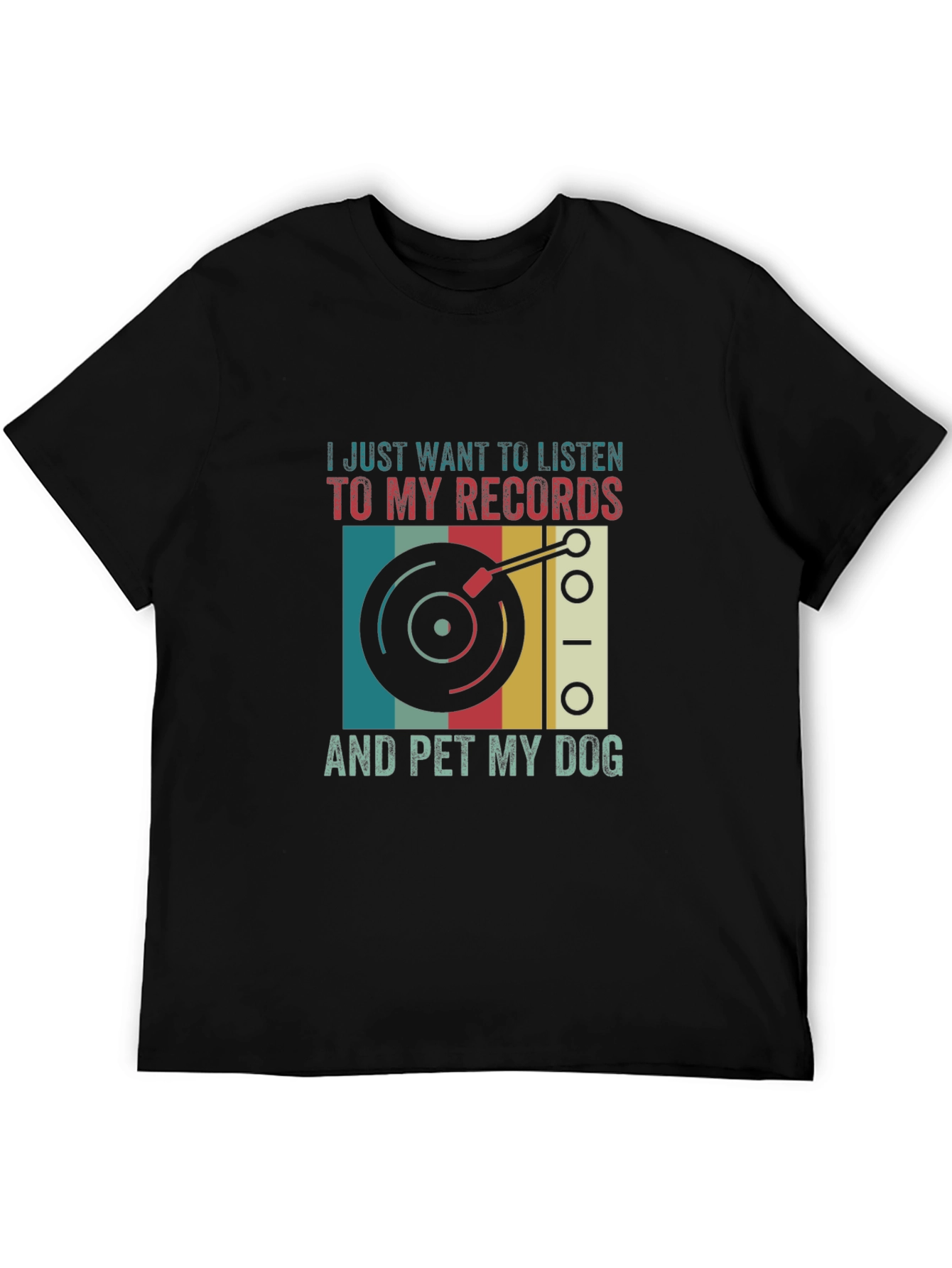 Retro Vinyl & Dog Lover T-Shirt