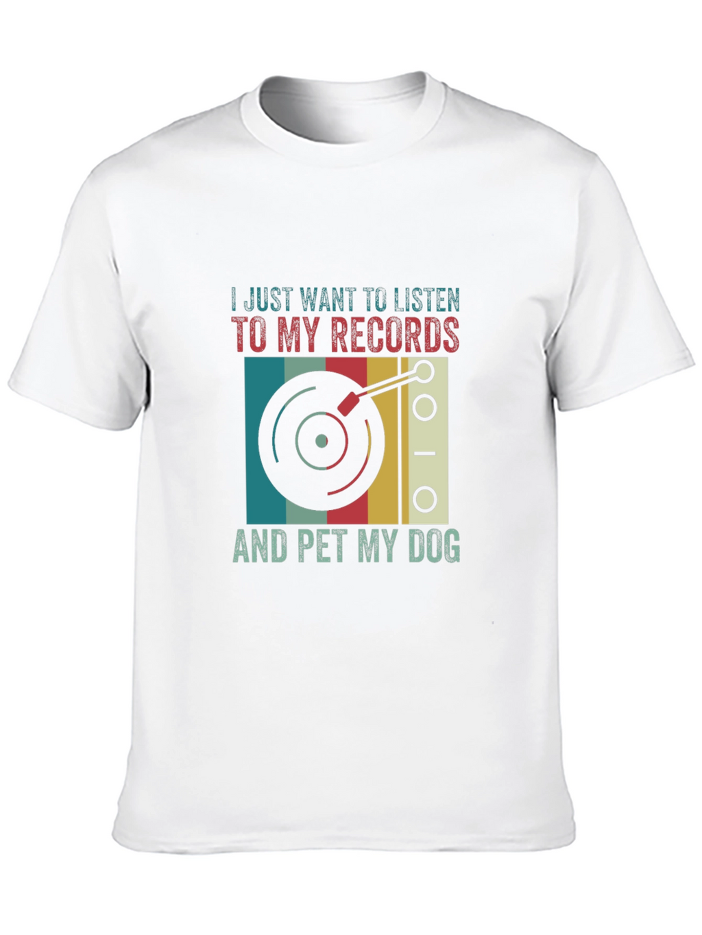 Retro Vinyl & Dog Lover T-Shirt