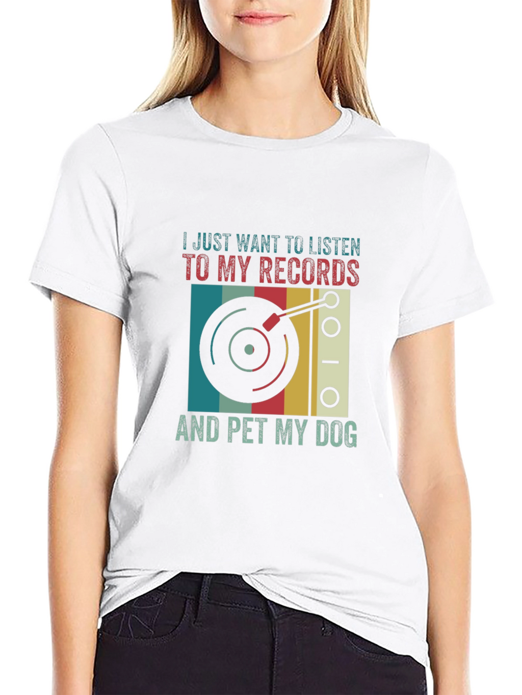 Retro Vinyl & Dog Lover T-Shirt