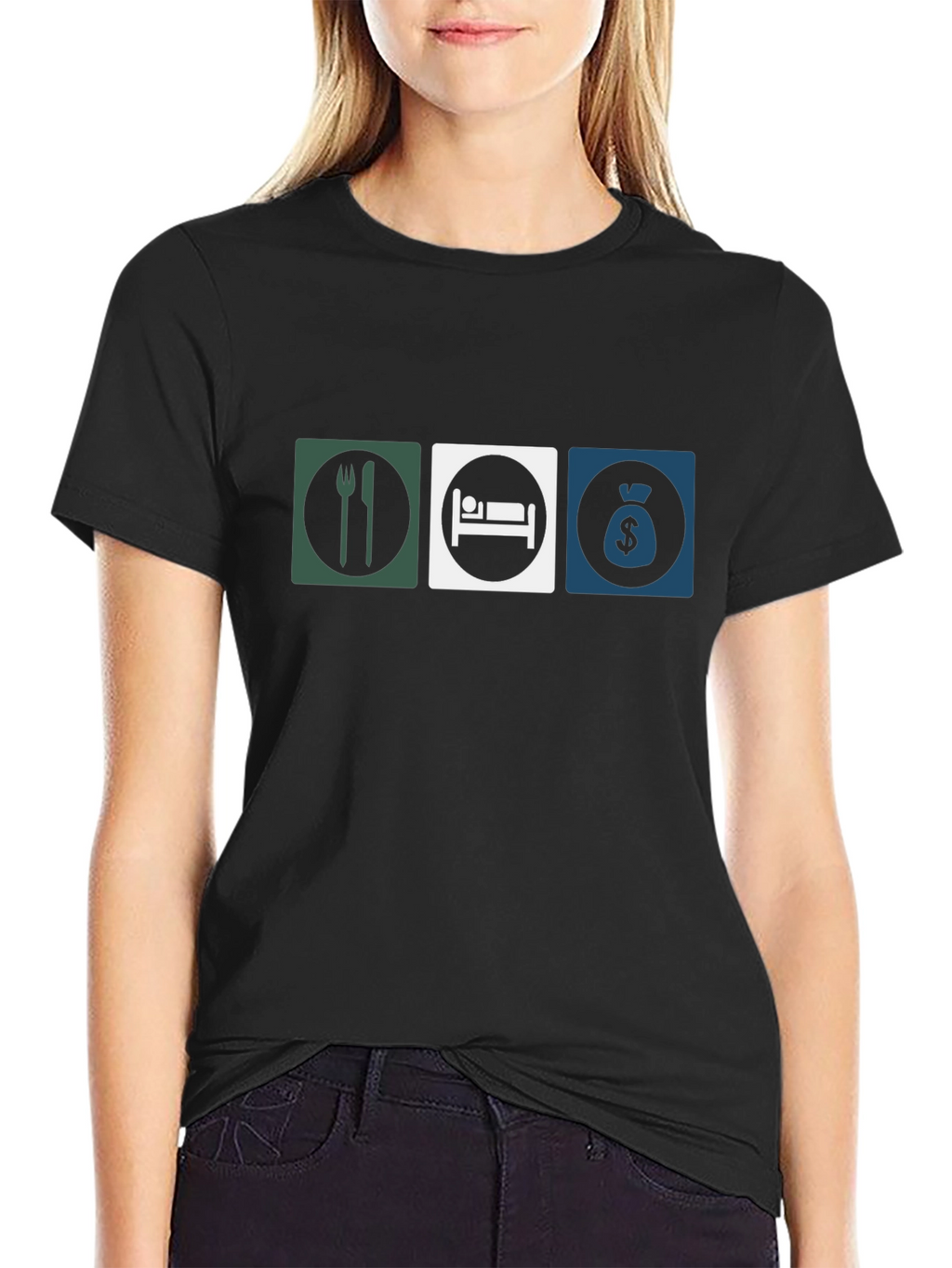 Eat Sleep Money Black T-Shirt