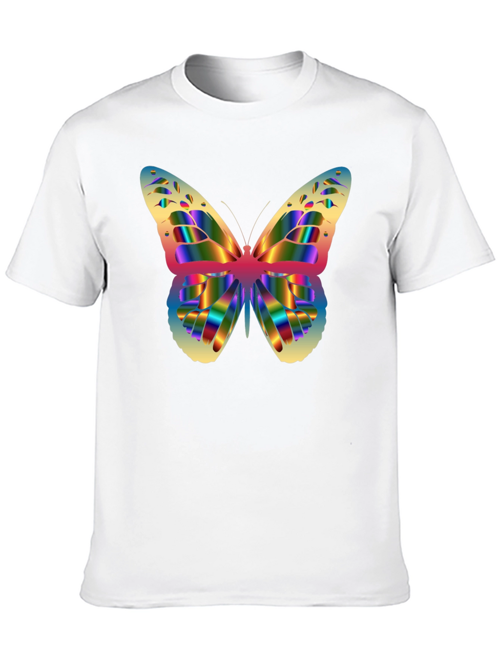 Rainbow Butterfly Graphic T-Shirt - Mens Black Tee