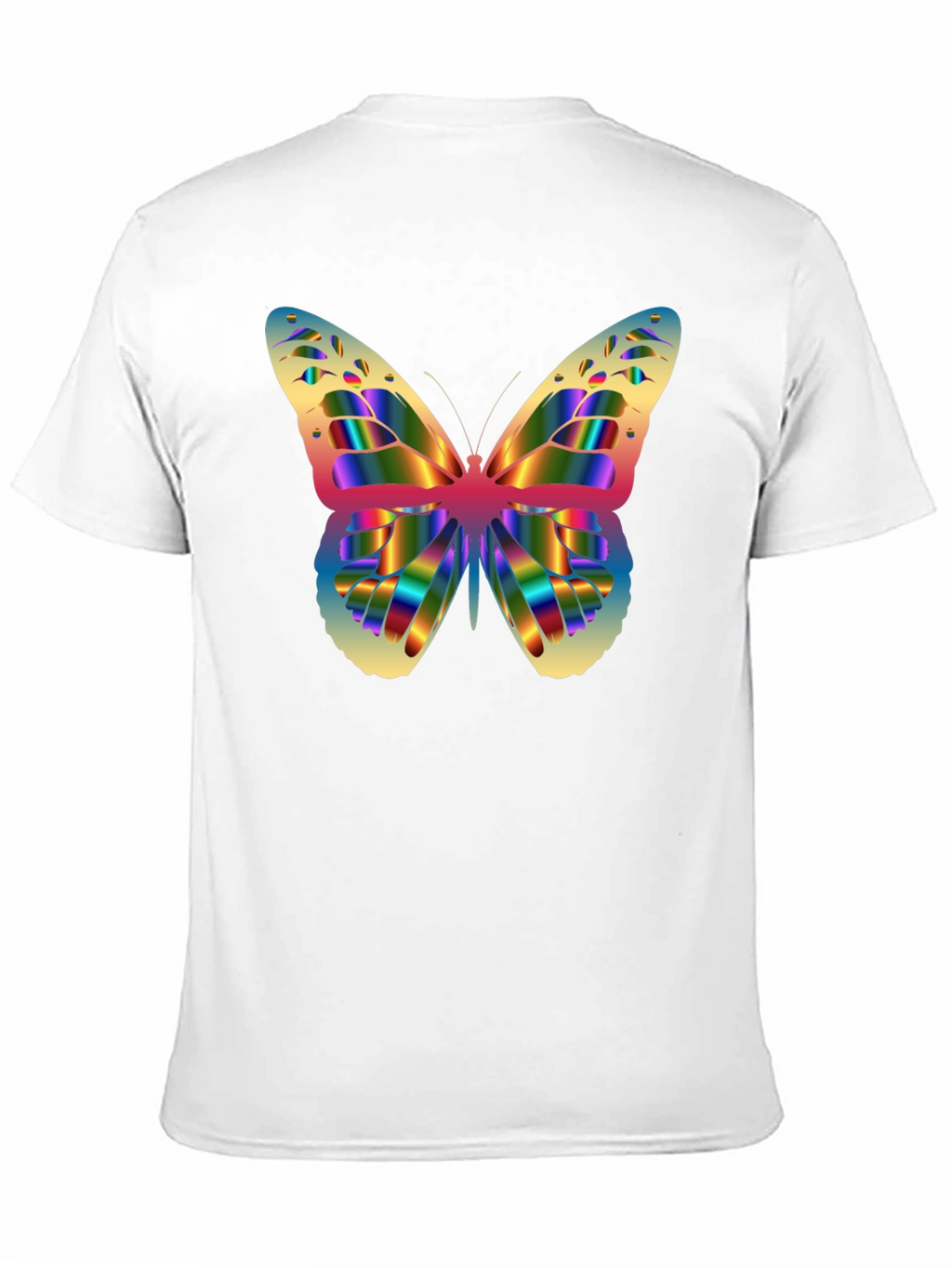 Rainbow Butterfly Graphic T-Shirt - Mens Black Tee