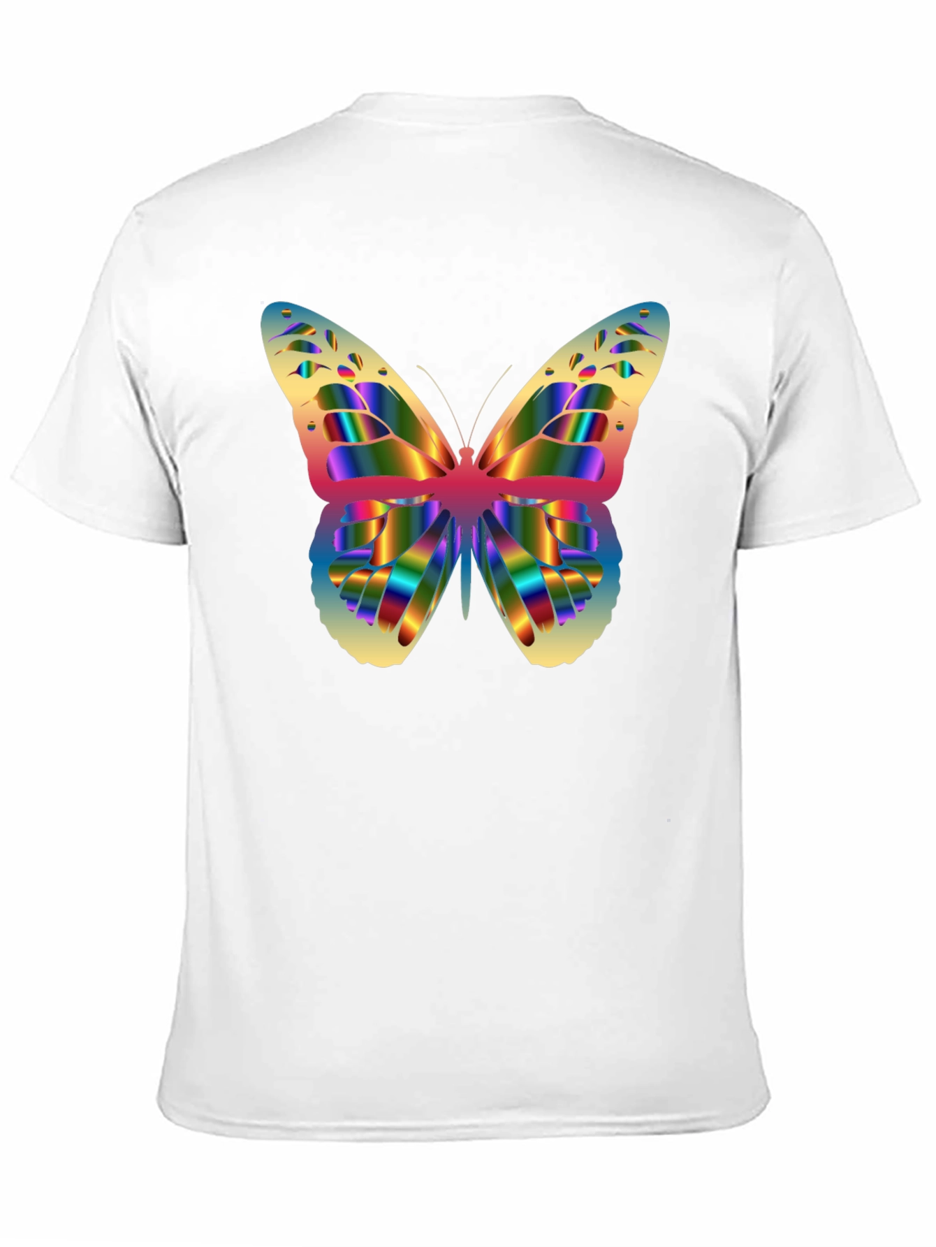 Rainbow Butterfly Graphic T-Shirt - Mens Black Tee