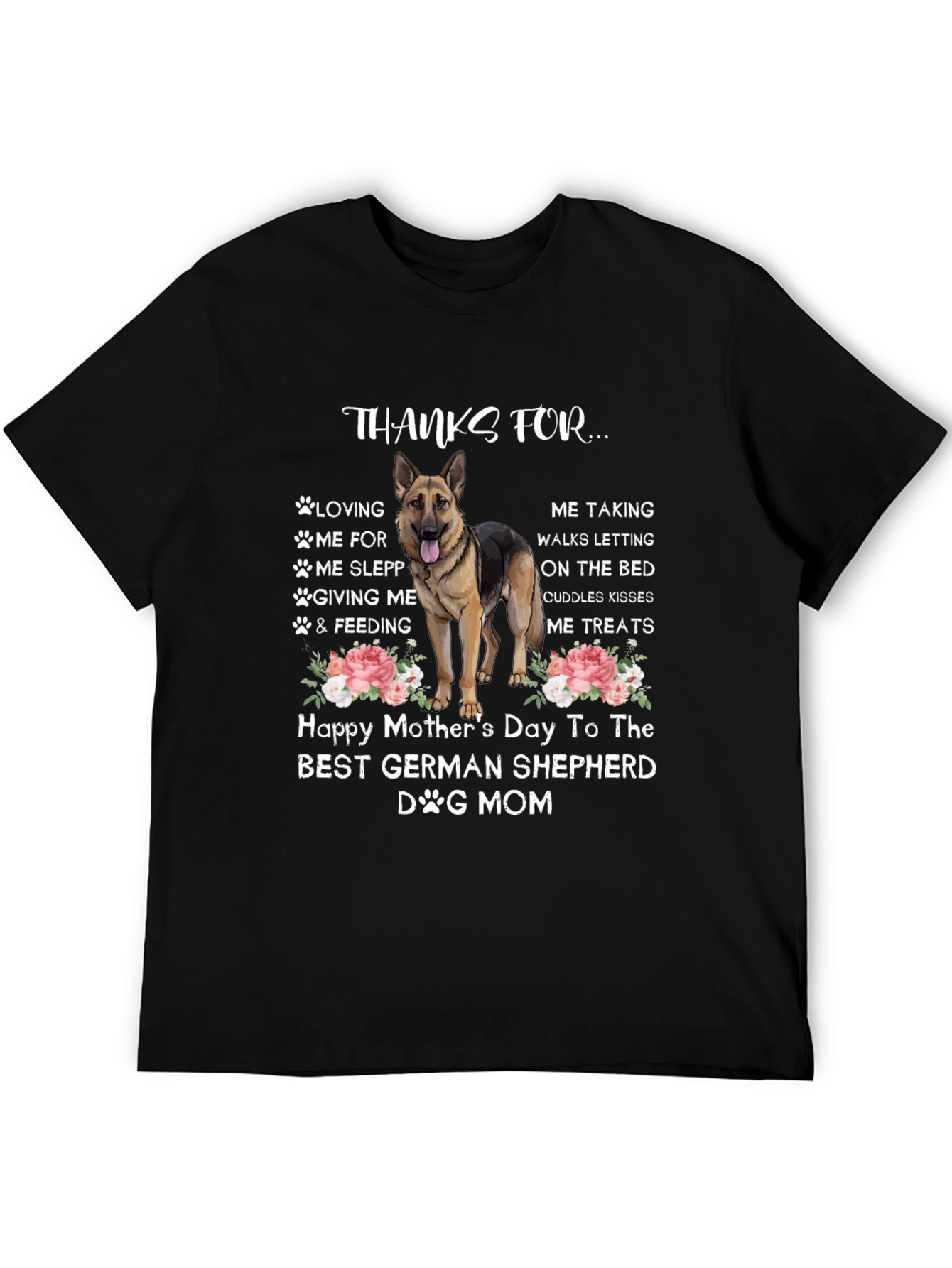 German Shepherd Dog Mom T-Shirt - Happy Mothers Day