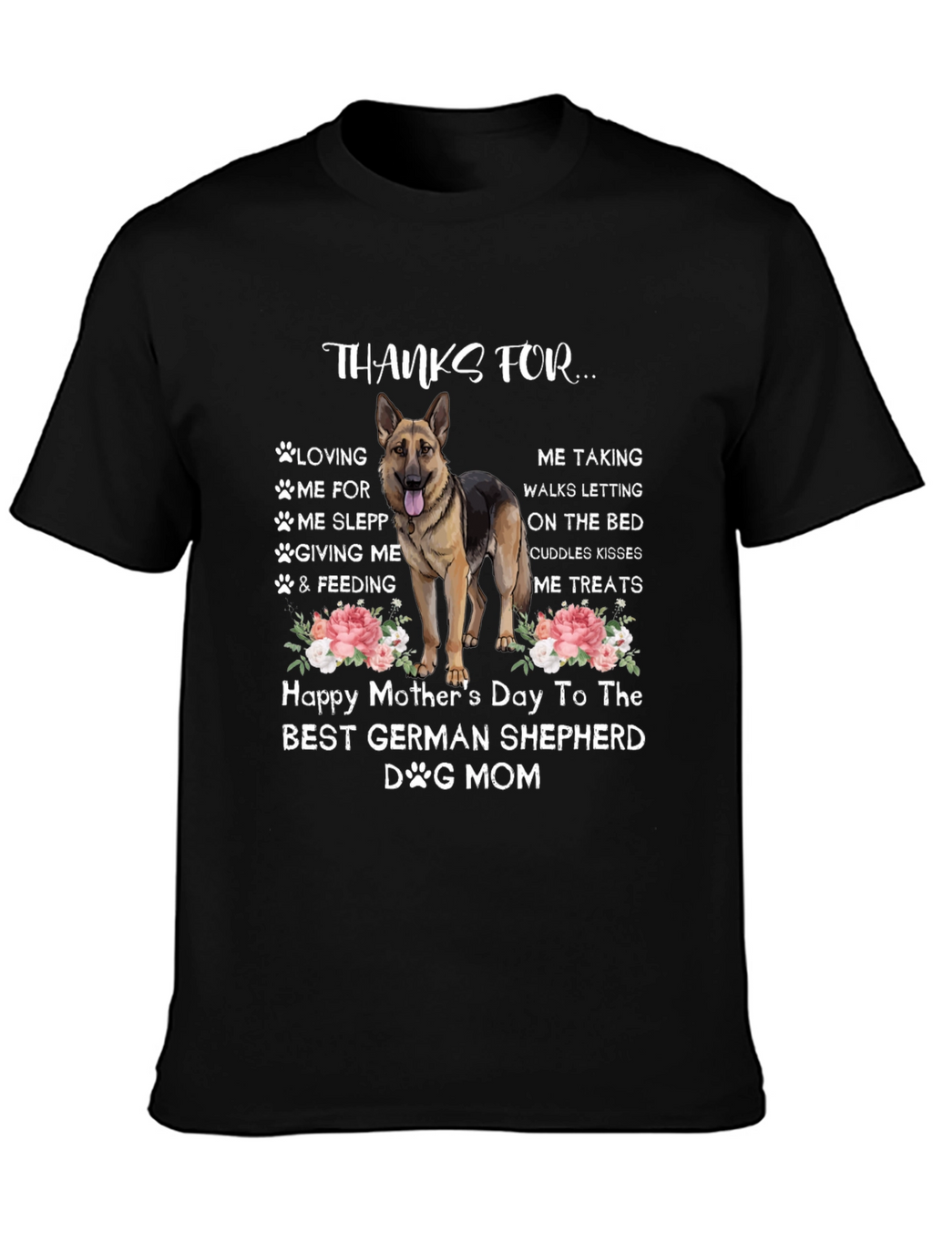 German Shepherd Dog Mom T-Shirt - Happy Mothers Day